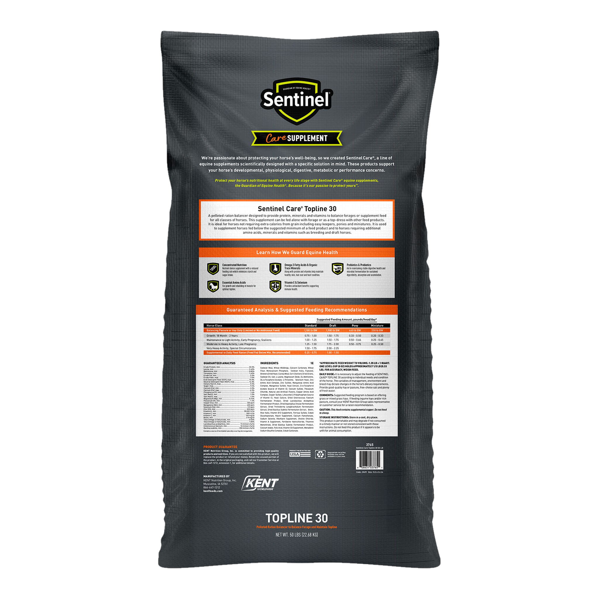 Sentinel Care Topline 30 Horse Supplement kbs sentinel topline30 pdp 1500x1500 back