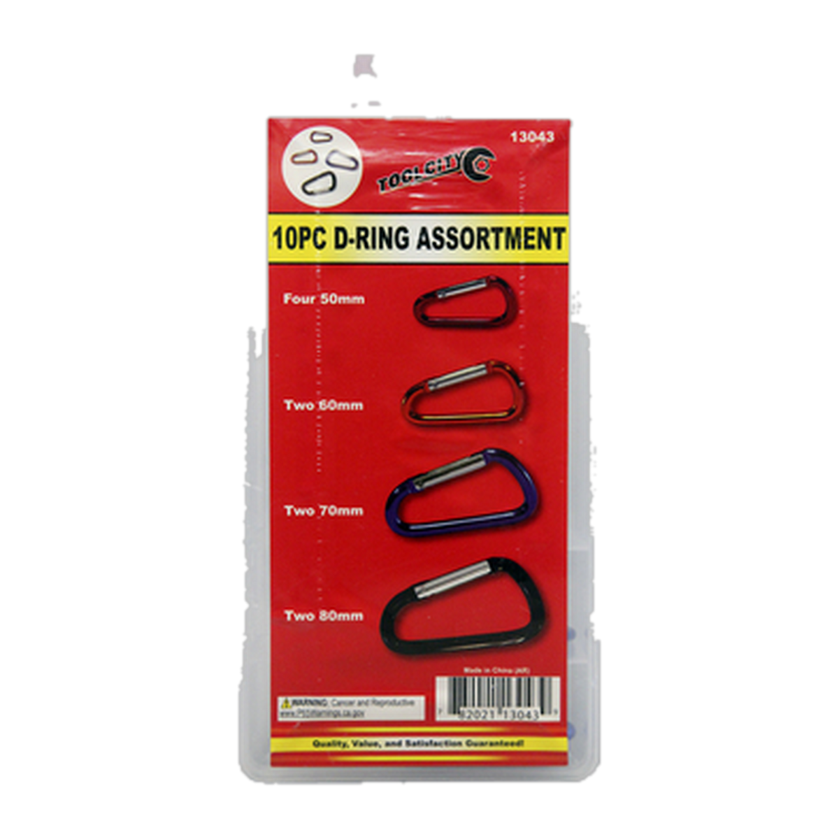 Service Tool 10 PC D-Ring Assortment -- packaging