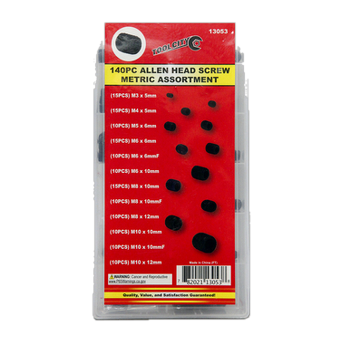 Service Tool 140 PC Allen Head Screw Metric Assortment -- packaging