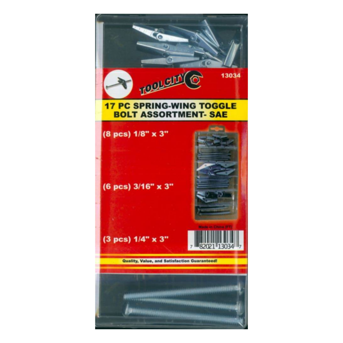Service Tool 17 PC Spring-Wing Toggle Bolt Assortment - SAE -- package front