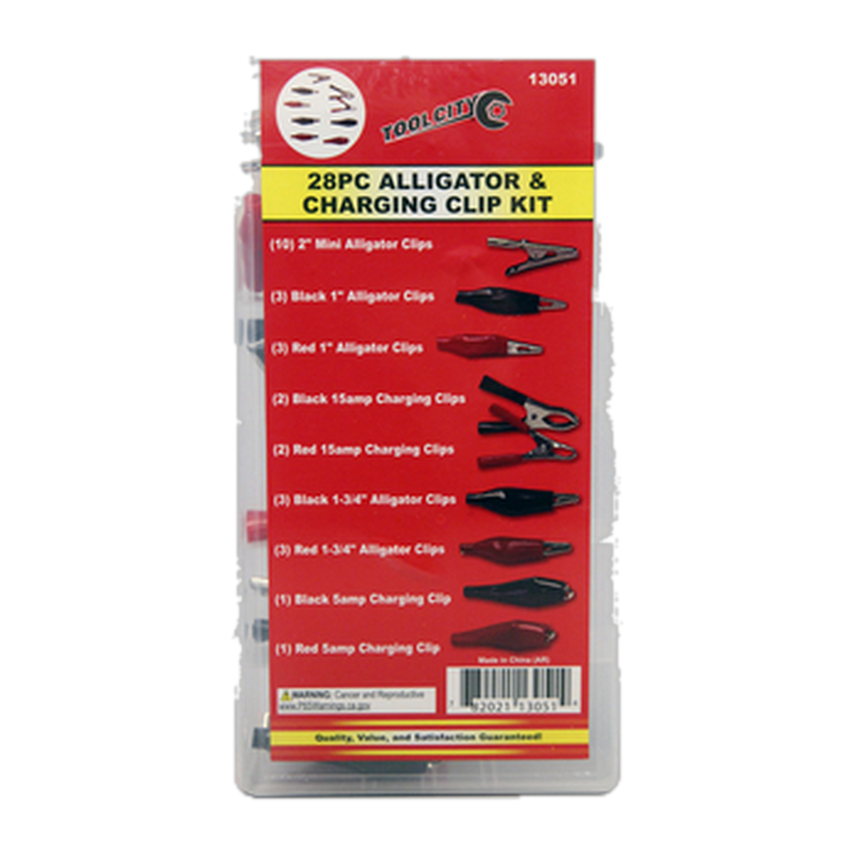 Service Tool 28 PC Alligator & Charging Clip Kit -- packaging