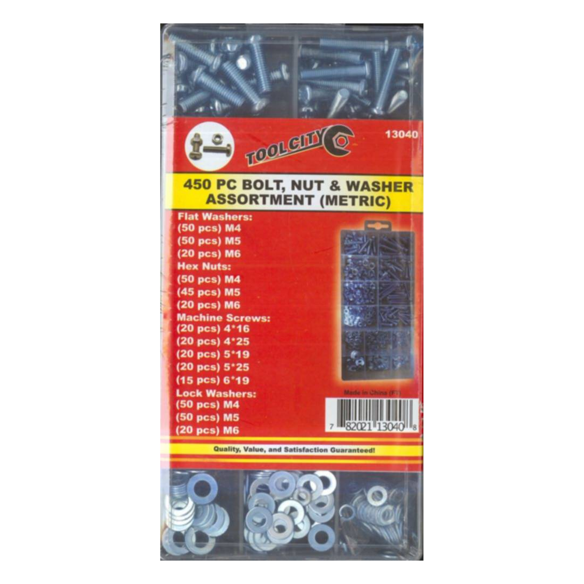 Service Tool 450 PC Bolt, Nut & Washer Assortment (Metric) -- package front