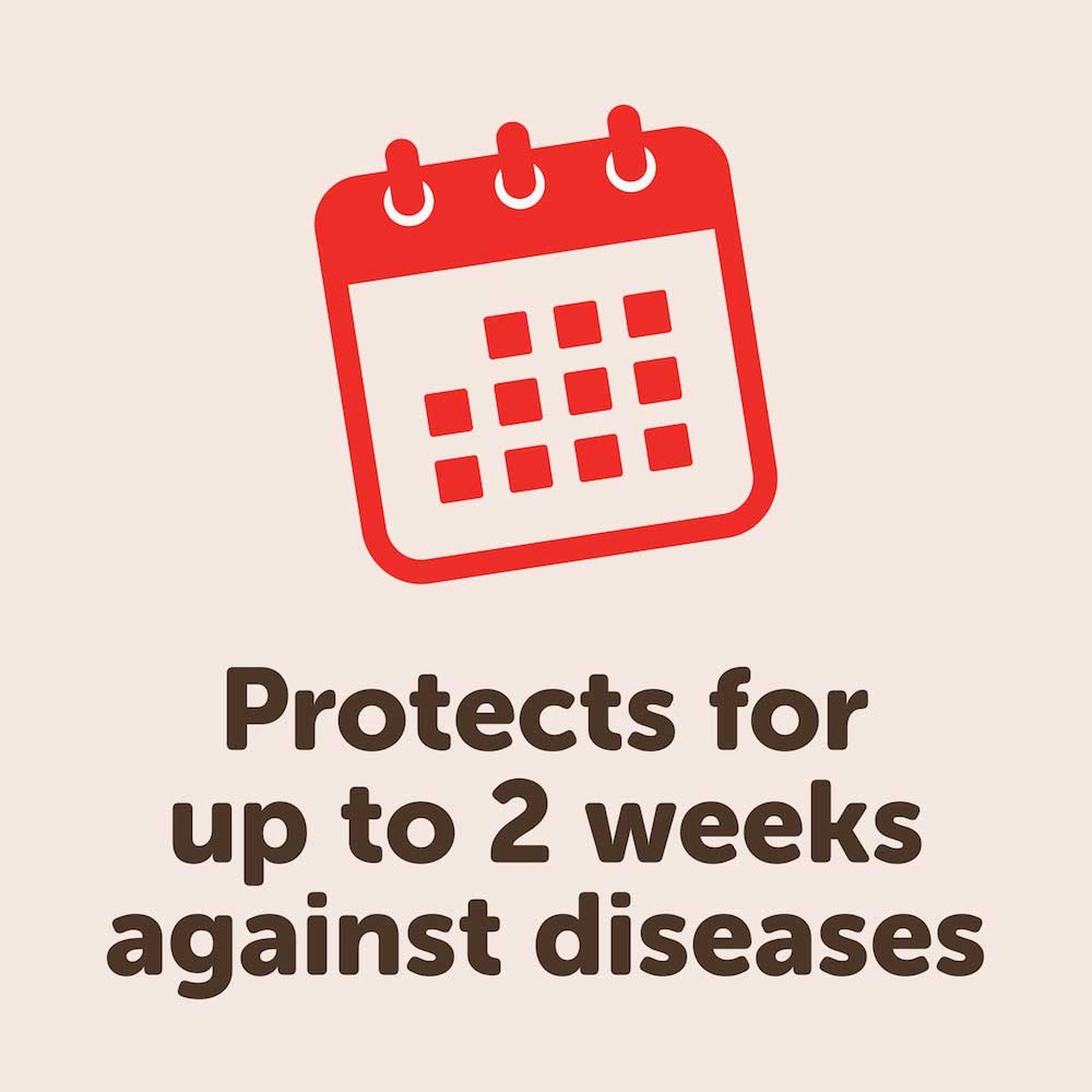 Protects for up to 2 weeks against diseases
