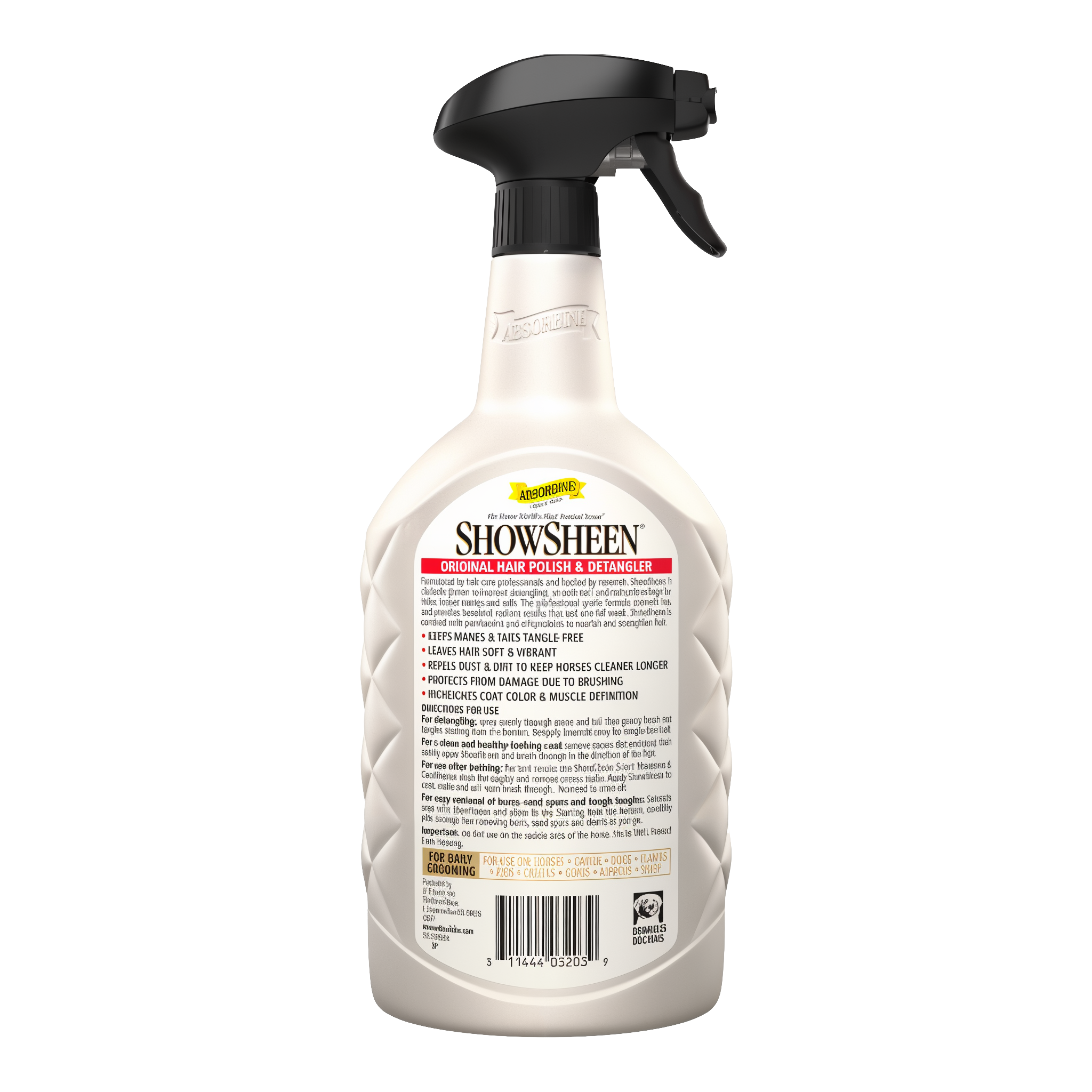 ShowSheen original hair polish and detangler, bottle back