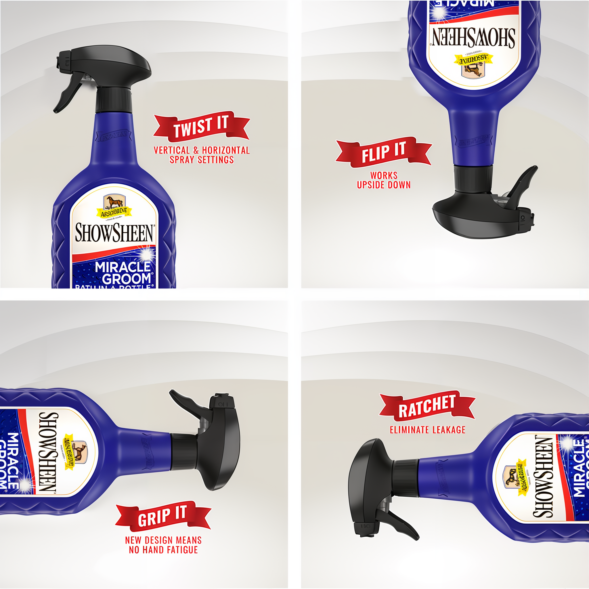 ShowSheen Miracle Groom bath in a bottle, multi-position sprayer features