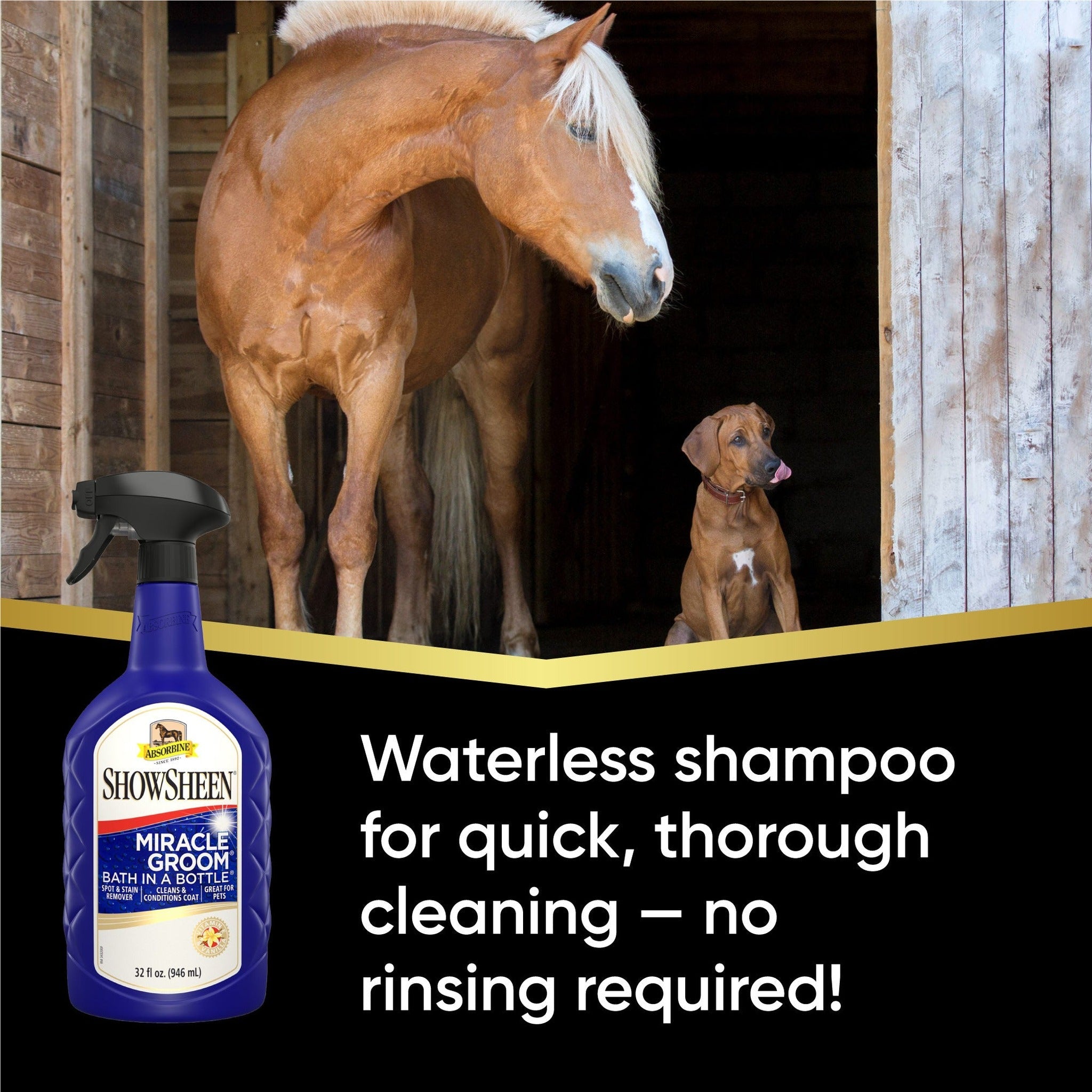 ShowSheen Miracle Groom bath in a bottle, waterless shampoo, no rinsing required