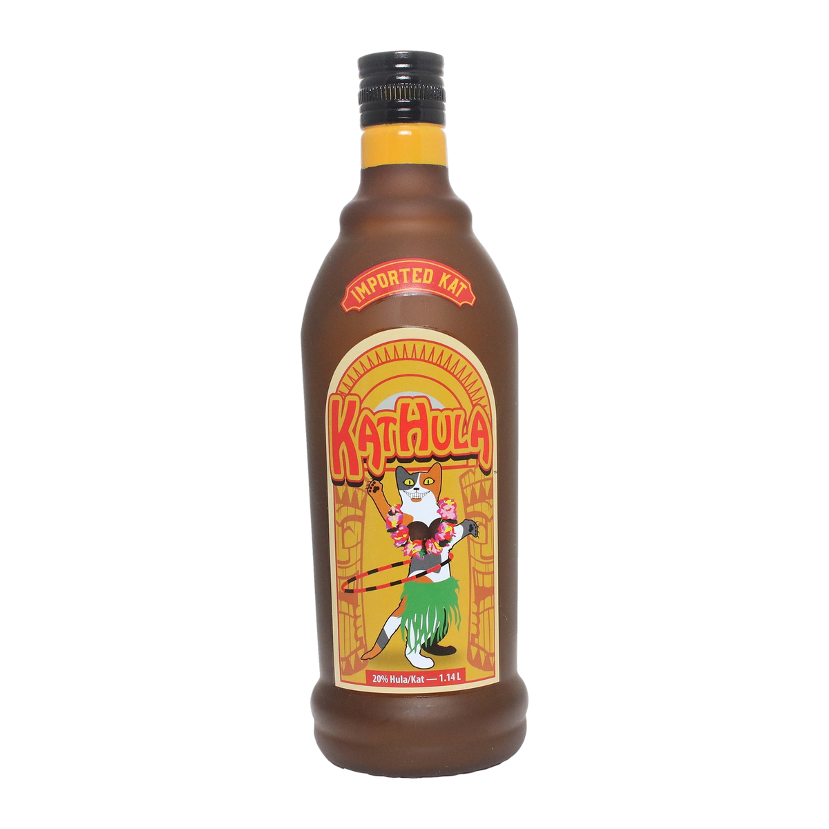 Silly Squeaker Liquor Bottle KatHula Dog Toy front view