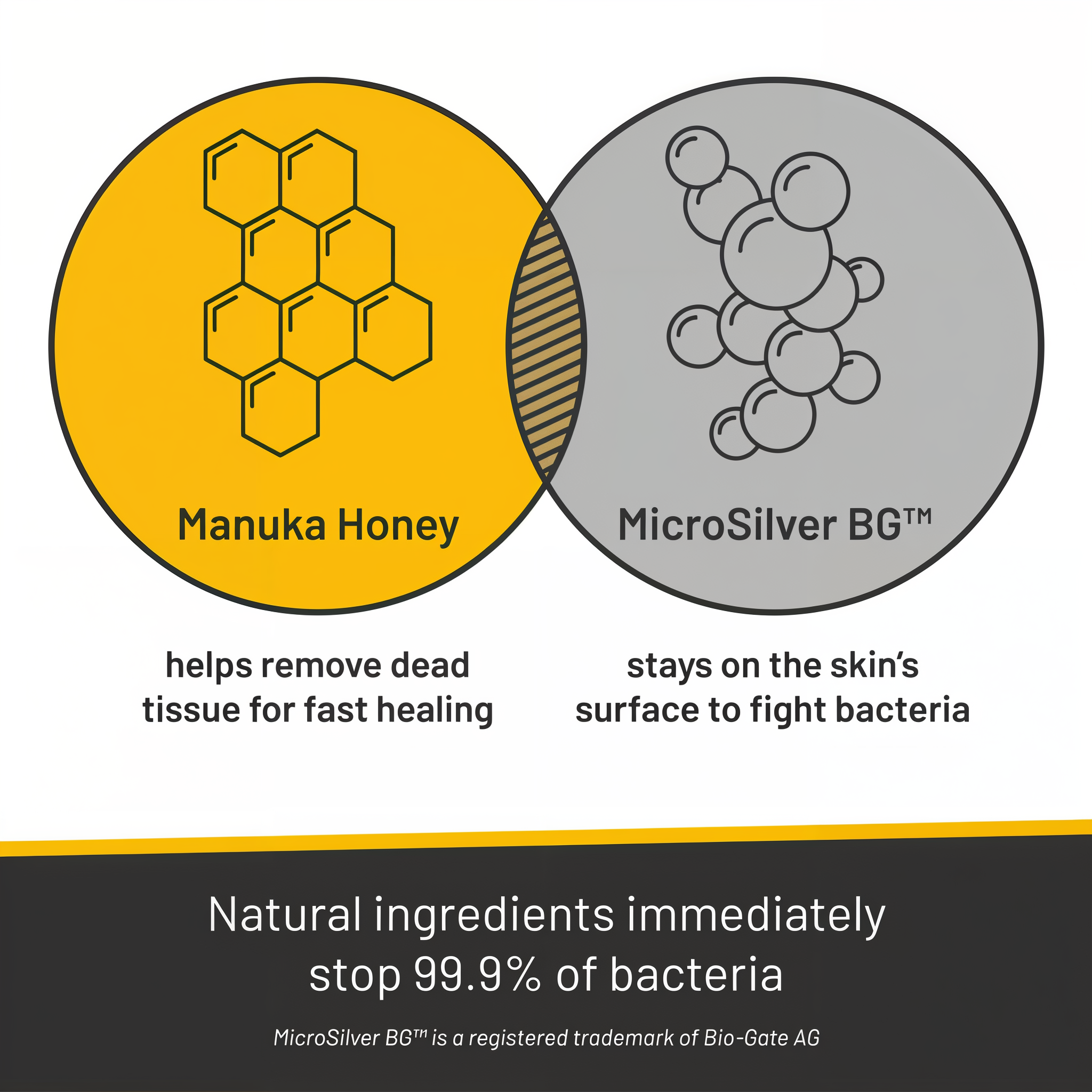 Silver Honey vet strength pet ear wipes, Manuka Honey and MicroSilver BG stop 99.9 percent of bacteria