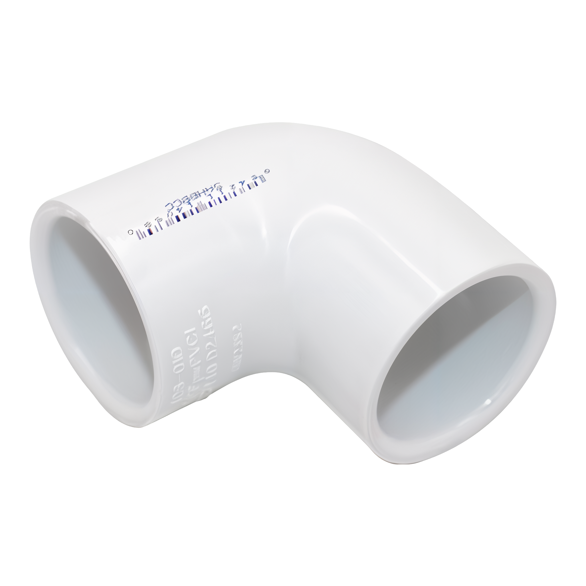 Spears 406-010 series 1 inch PVC 90-degree elbow with two solvent-weld socket ends, white schedule 40 molded body with SPEARS USA molded marking and 406-010 part number