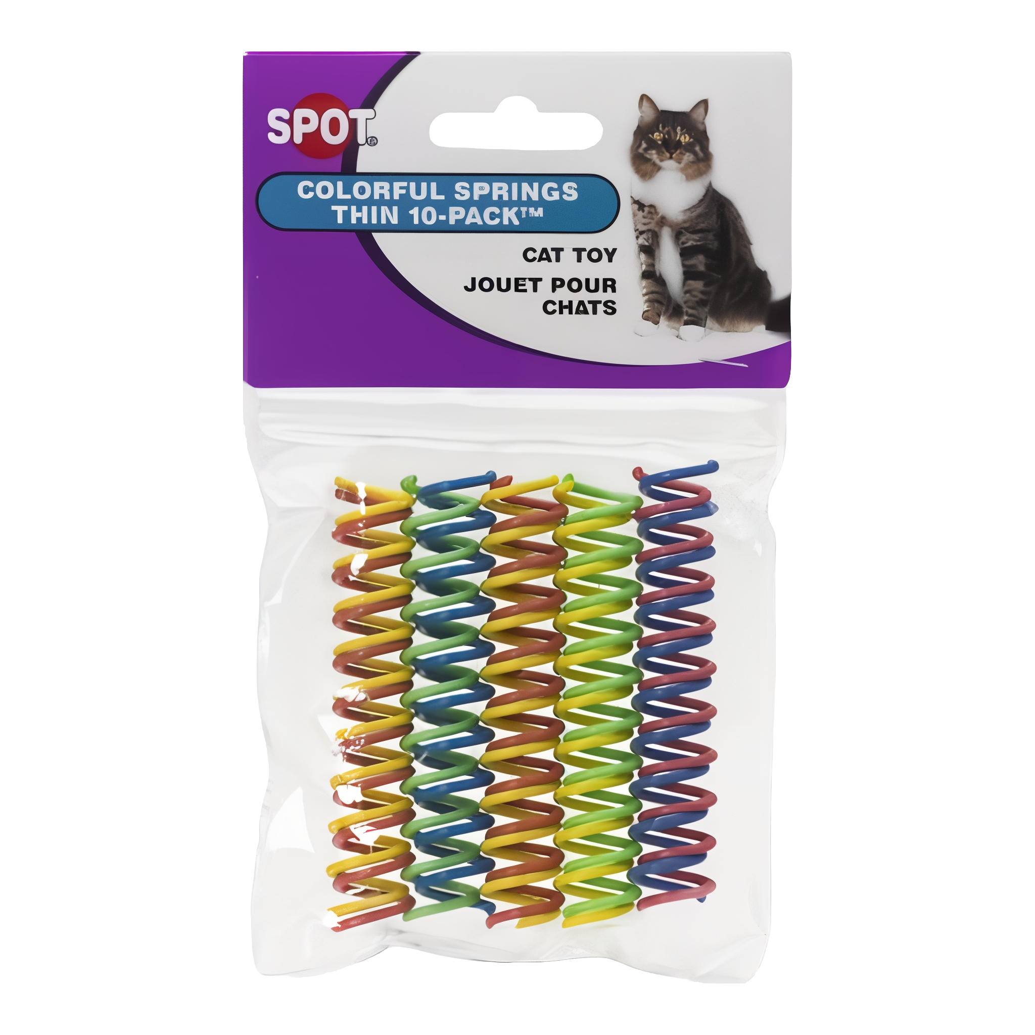 Spot Colorful Springs thin 10 pack cat toy in retail packaging