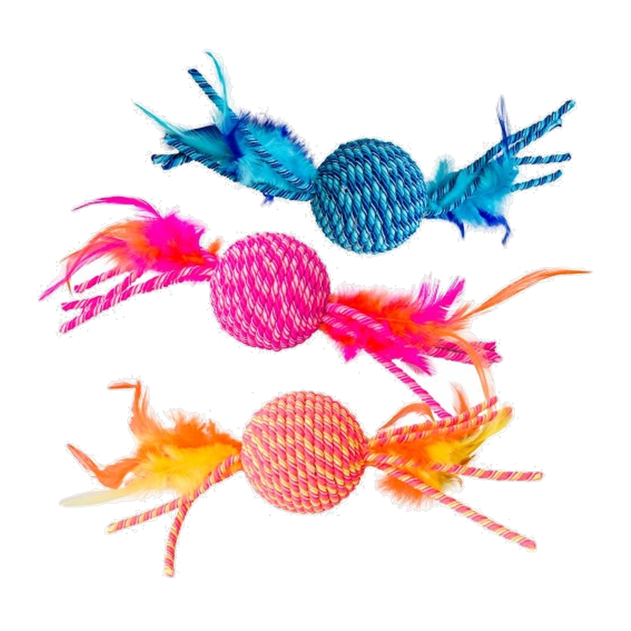 Spot Elasteeez Ball & Feathers Cat Toy