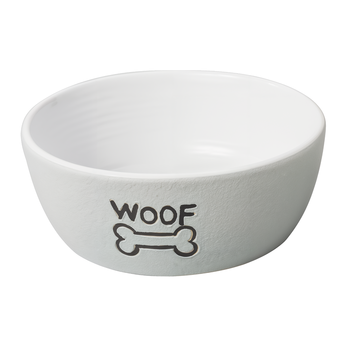 Spot Nantucket Woof Dog Dish 7 in Gray & Tan | Garoppo's