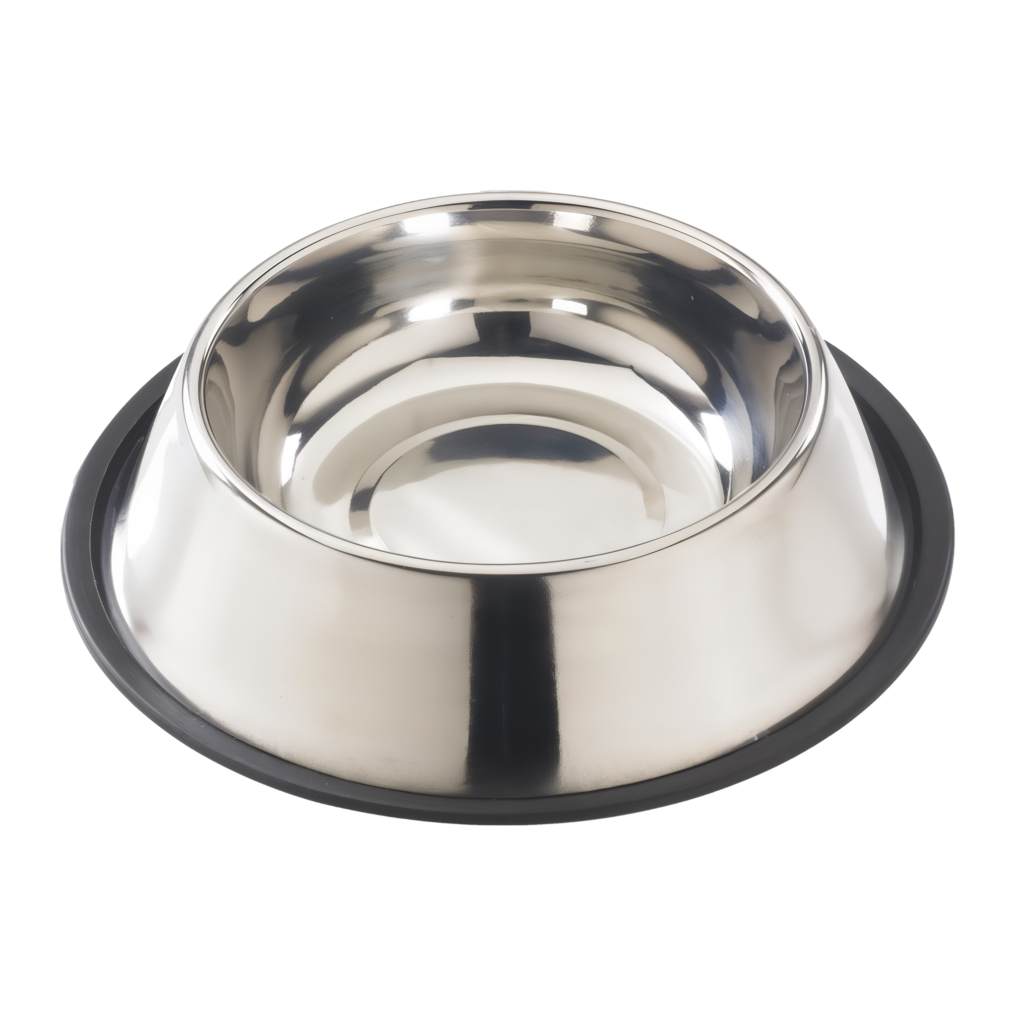 Spot No-Tip Mirror Stainless Steel Dish 32 oz, angled view