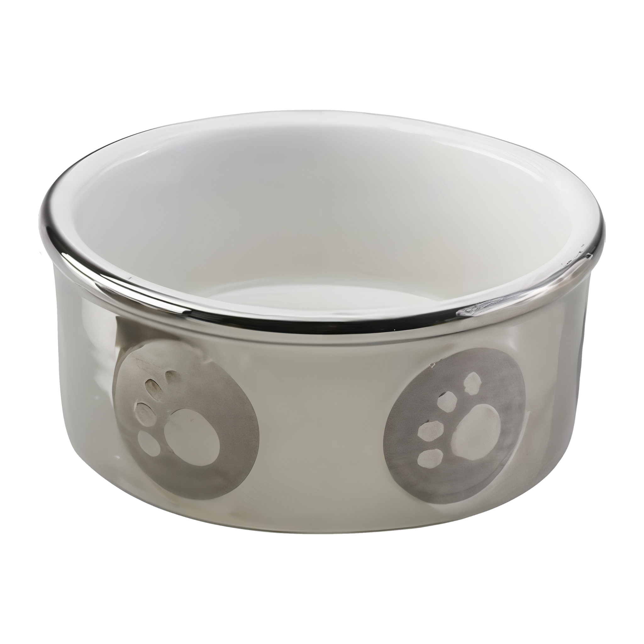 Spot Paw Print Titanium Dog Dish 7 in