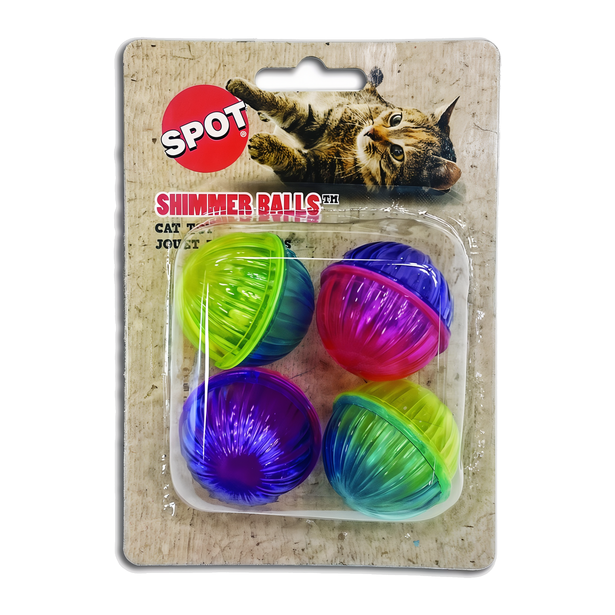 Spot Shimmer Balls Cat Toy 4-Pack in retail package
