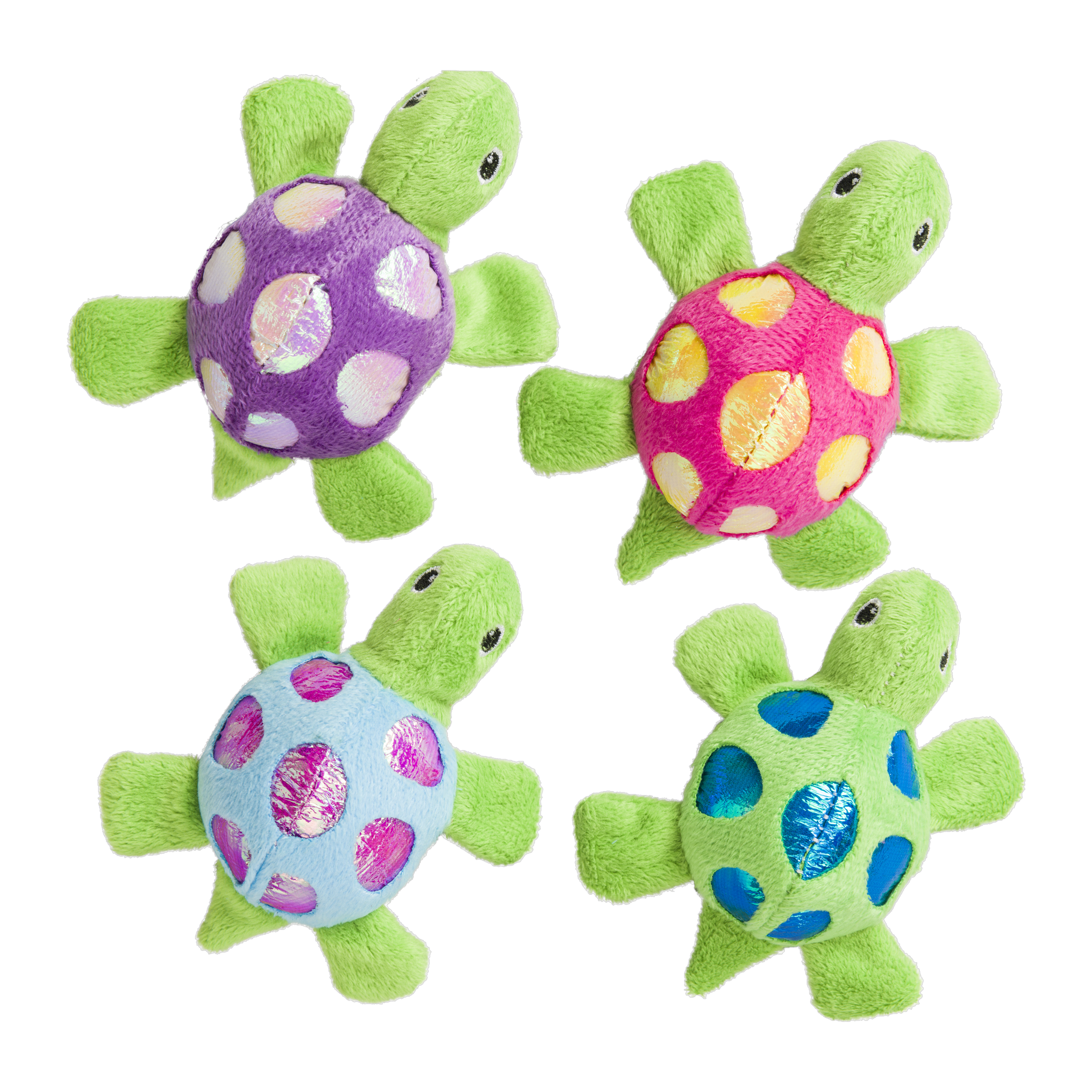 Spot Shimmer Glimmer Turtle catnip cat toy in four assorted shell colors
