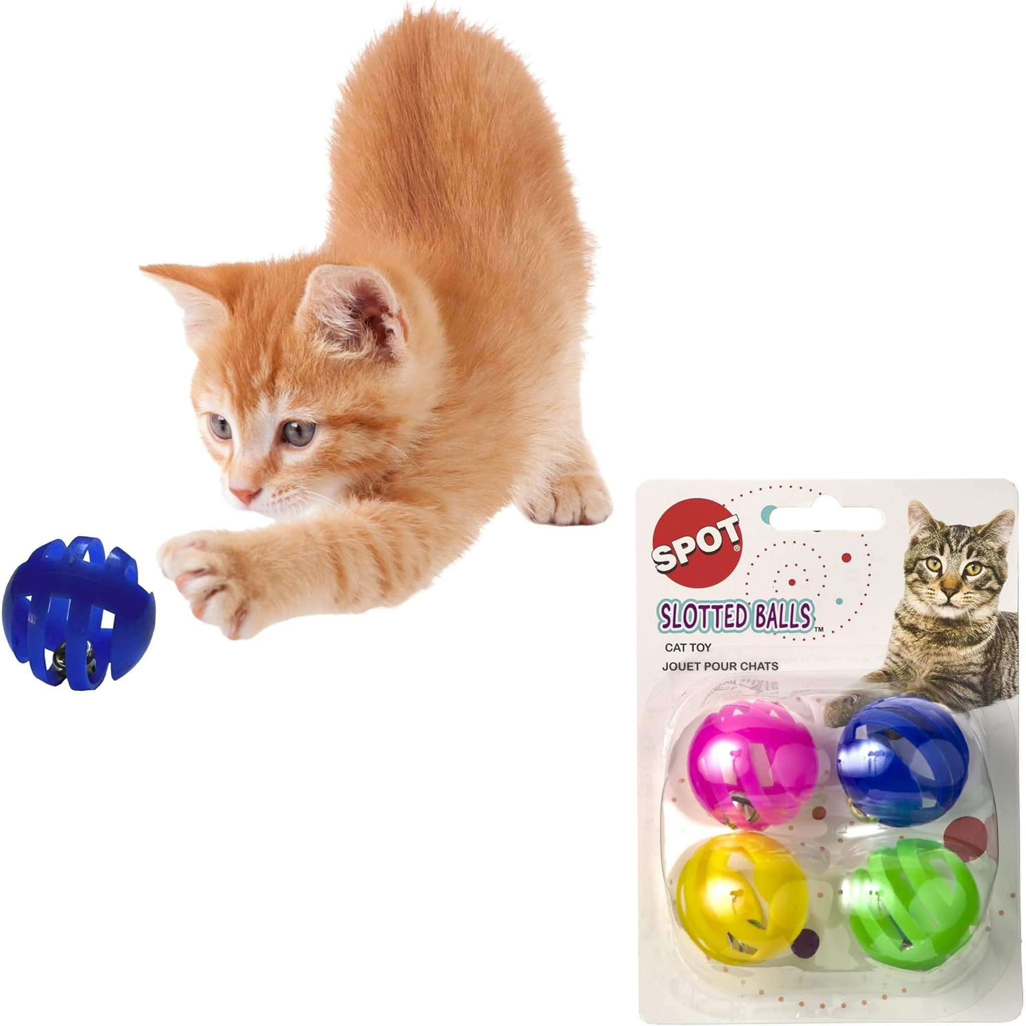 Spot Slotted Balls Cat Toy Single