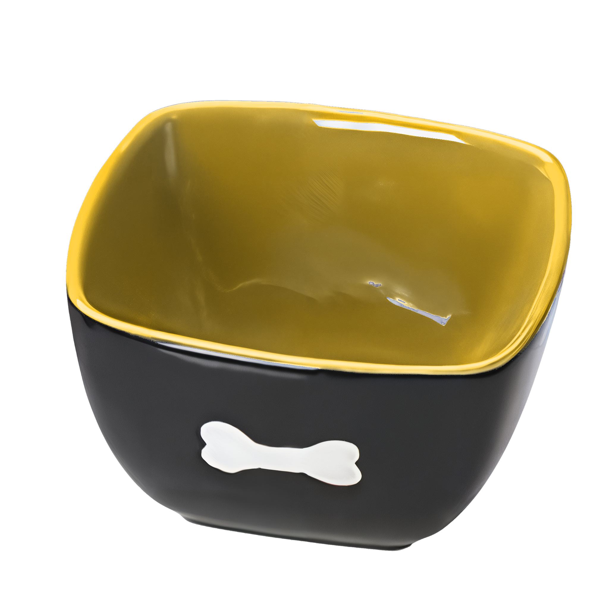 Spot Vista Dog Dish 5 in Yellow/Black