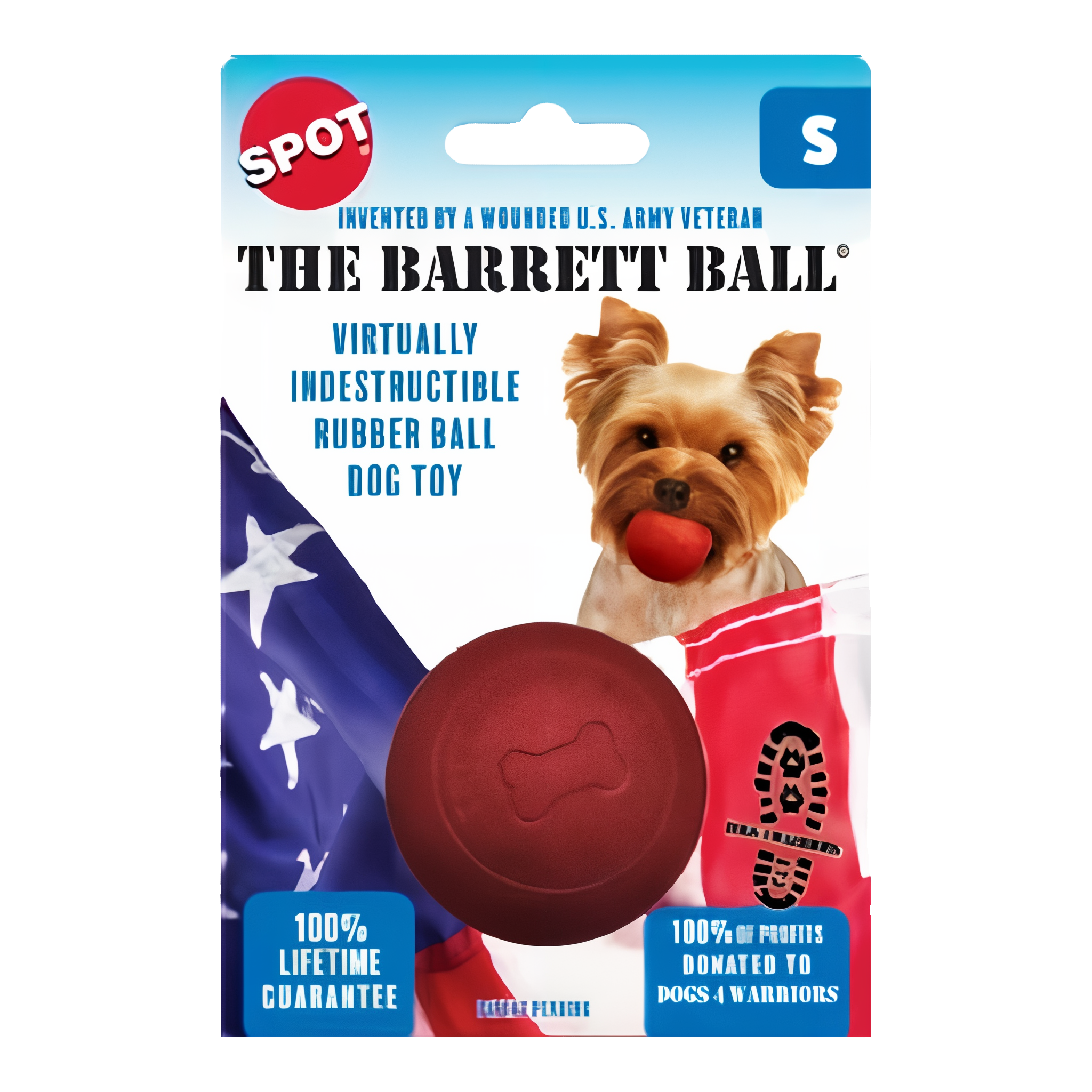 Spot Red Rubber Barrett Ball Dog Toy