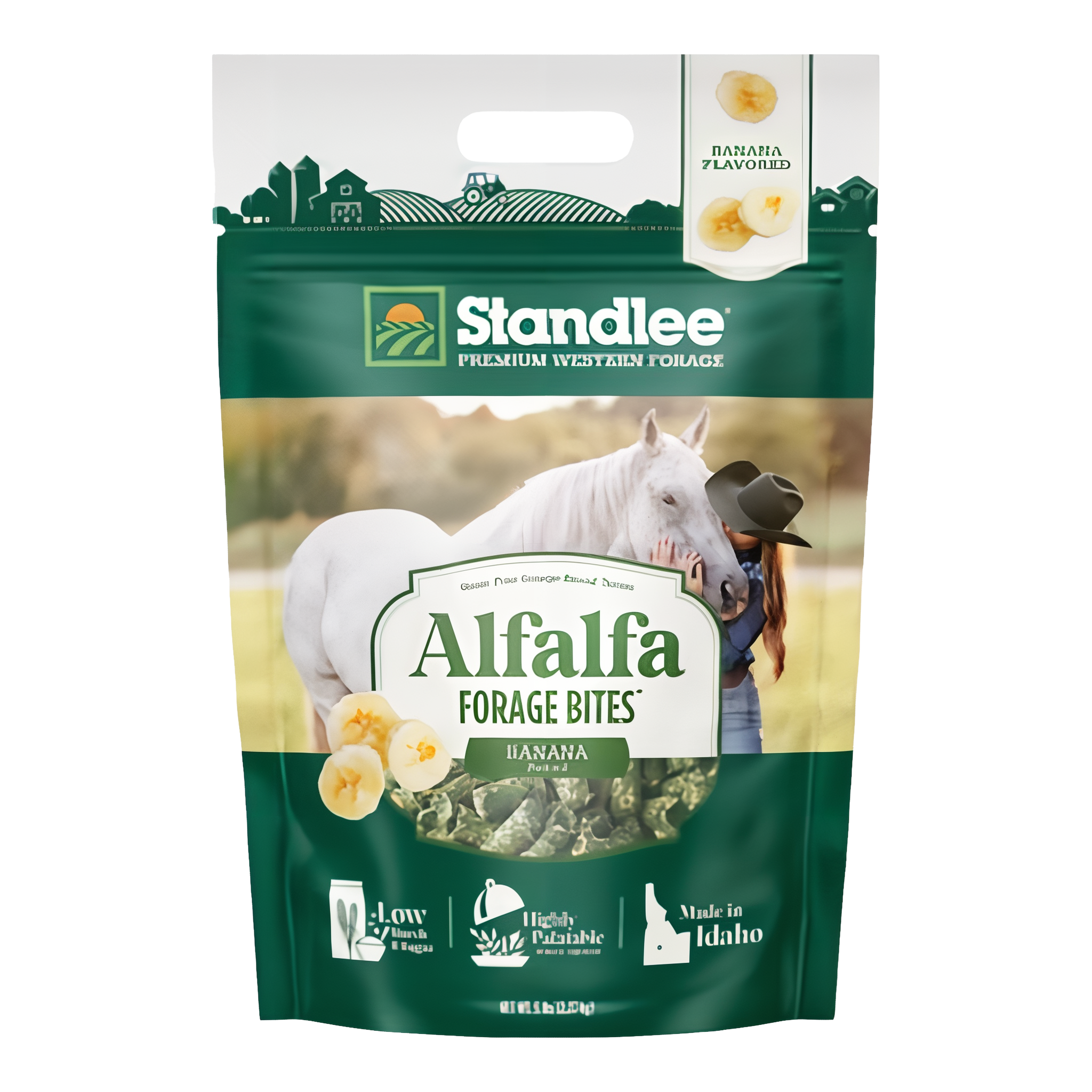 Standlee Premium Alfalfa Forage Bites Horse Treat, banana flavor