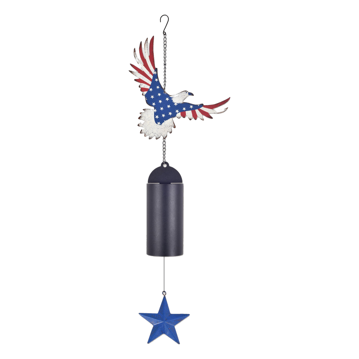 Sunset Vista Designs Americana Eagle Wind Bell -- 23" chime on white
