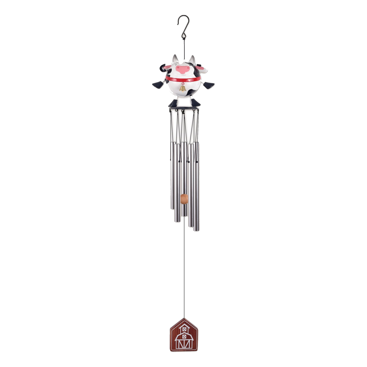 Sunset Vista Designs Belly Acres De Ja Mooo Cow Wind Chime -- packshot on white