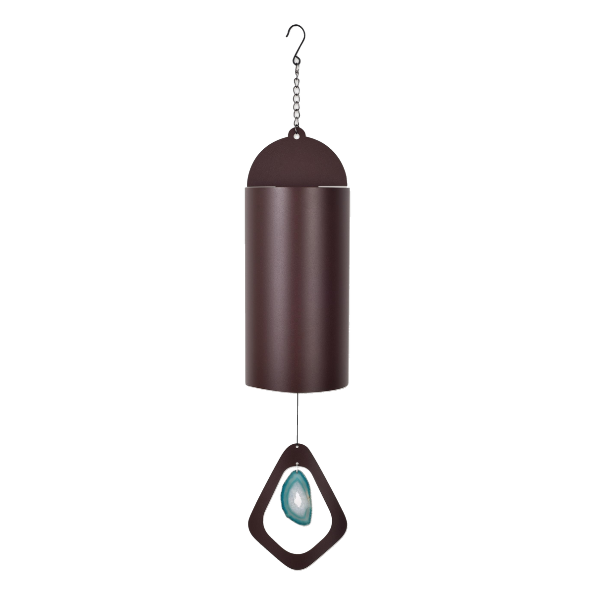 Sunset Vista Designs Blue Agate Wind Bell -- 9.63" chime on white