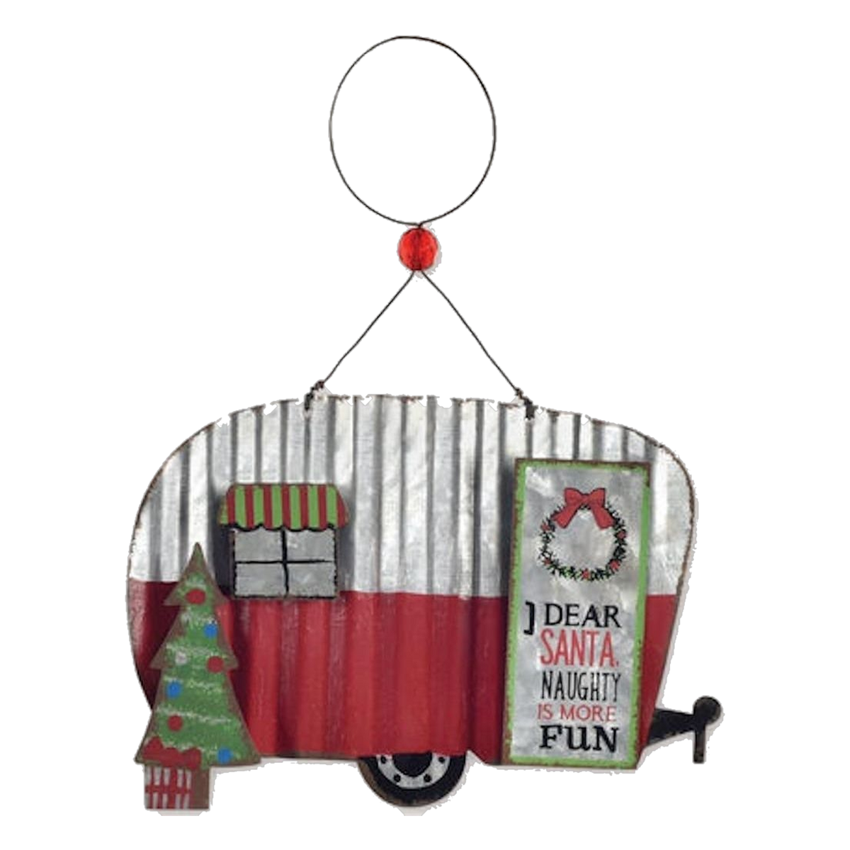 Sunset Vista Designs Farm Fresh Red Camper Christmas Ornament -- packshot on white