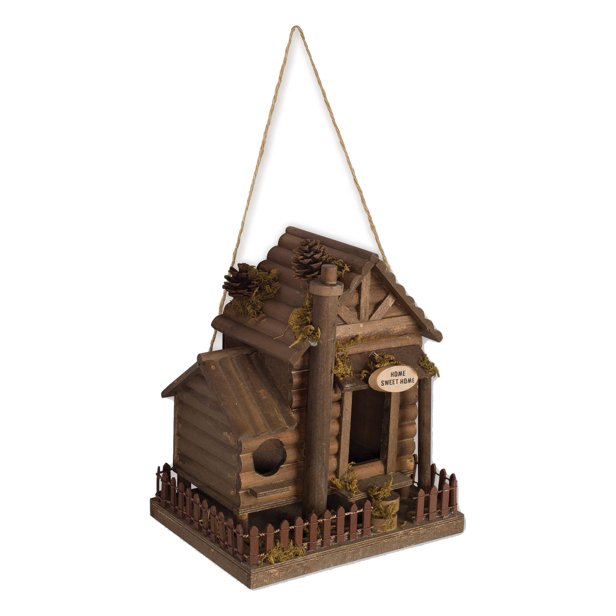 Sunset Vista Designs Home Sweet Home Cabin Birdhouse -- packshot on white