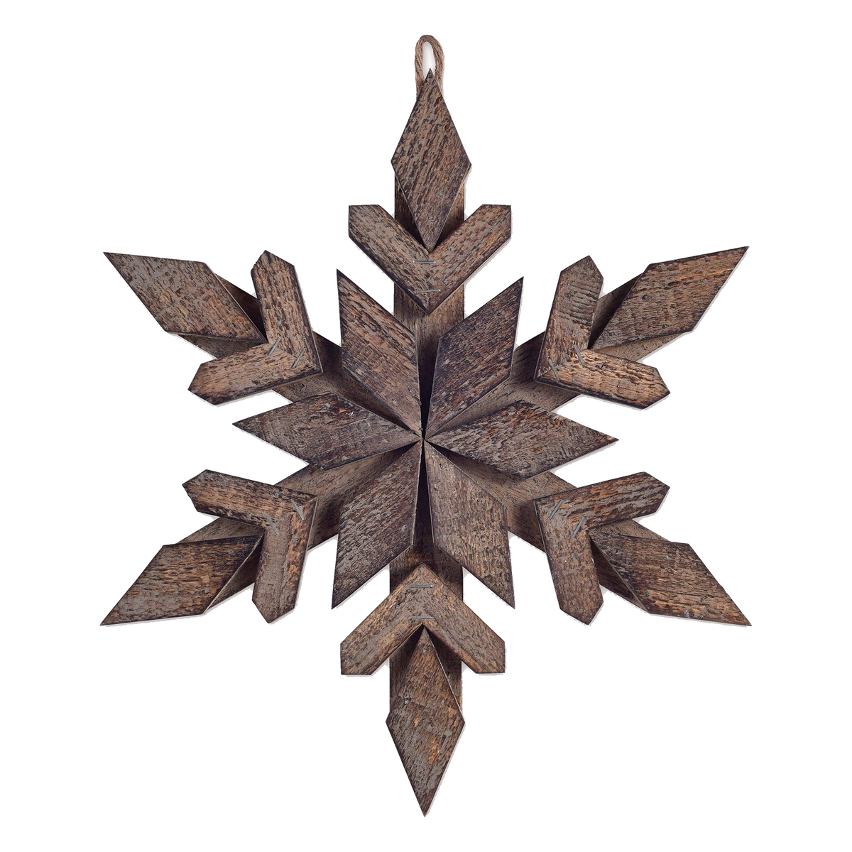 Sunset Vista Designs Into the Woods Brown Snowflake -- 14 inch snowflake on white #14"