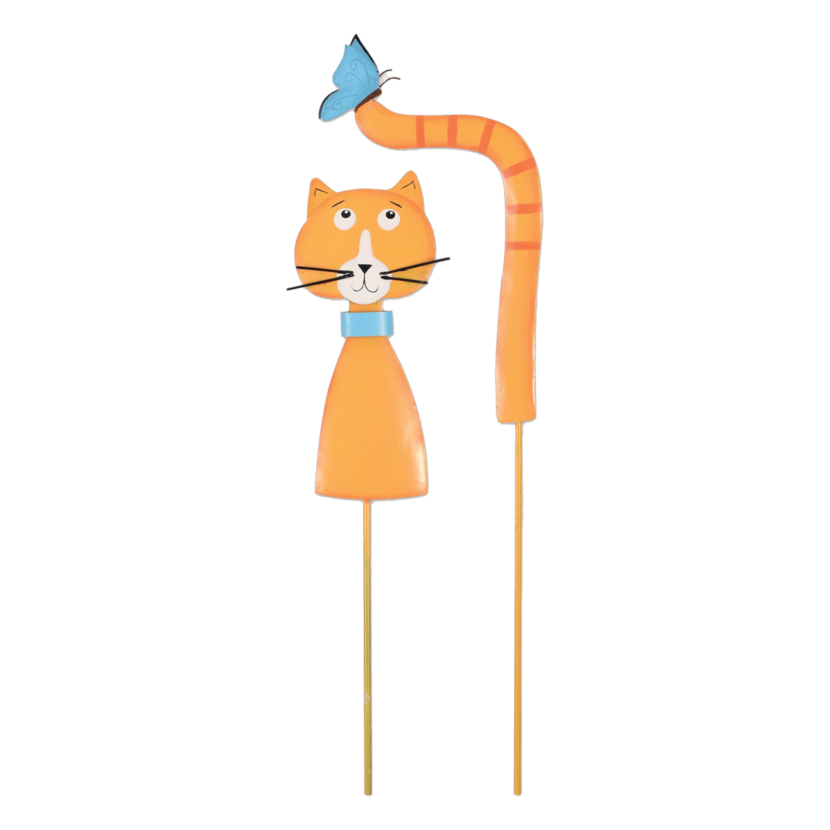 Sunset Vista Designs Peekaboo Cat 2-Piece Plant Stake Set -- packshot on white