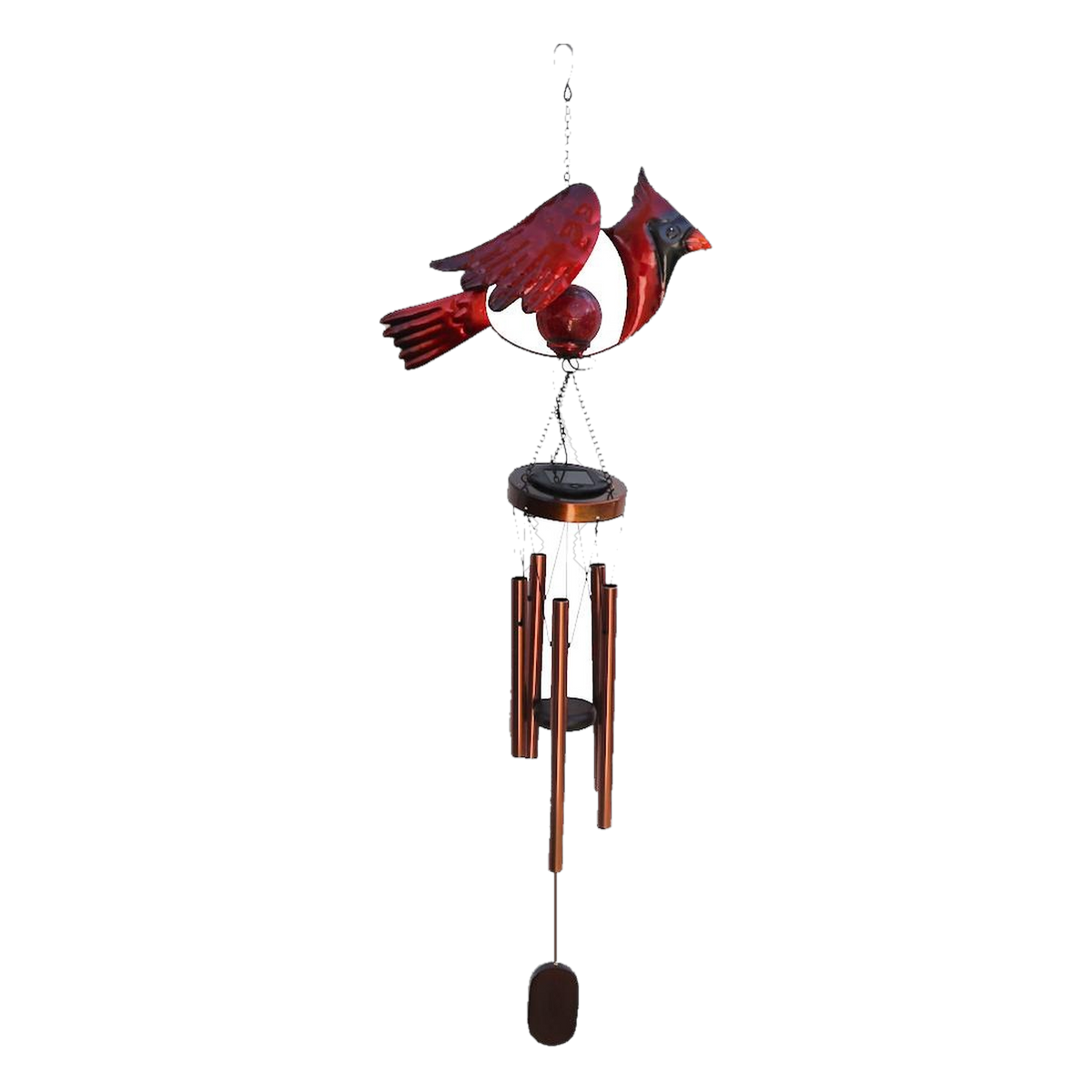 Sunset Vista Designs Solar Cardinal Wind Chime -- packshot on white