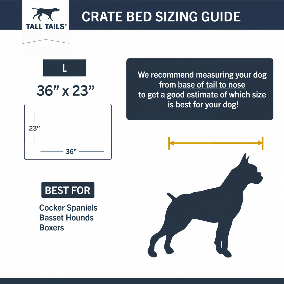 Tall Tails Dream Chaser Classic Dog Crate Bed Large -- diagram