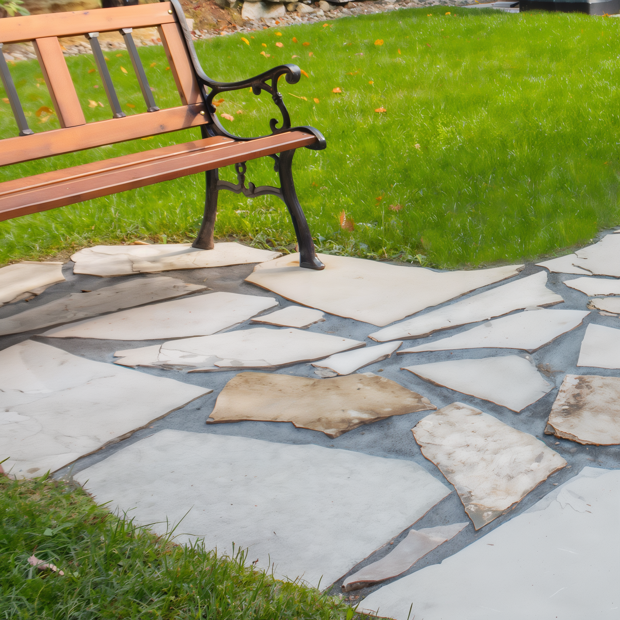 Techniseal NOCO Polymeric Joint — finished flagstone patio installation with stable polymeric joints