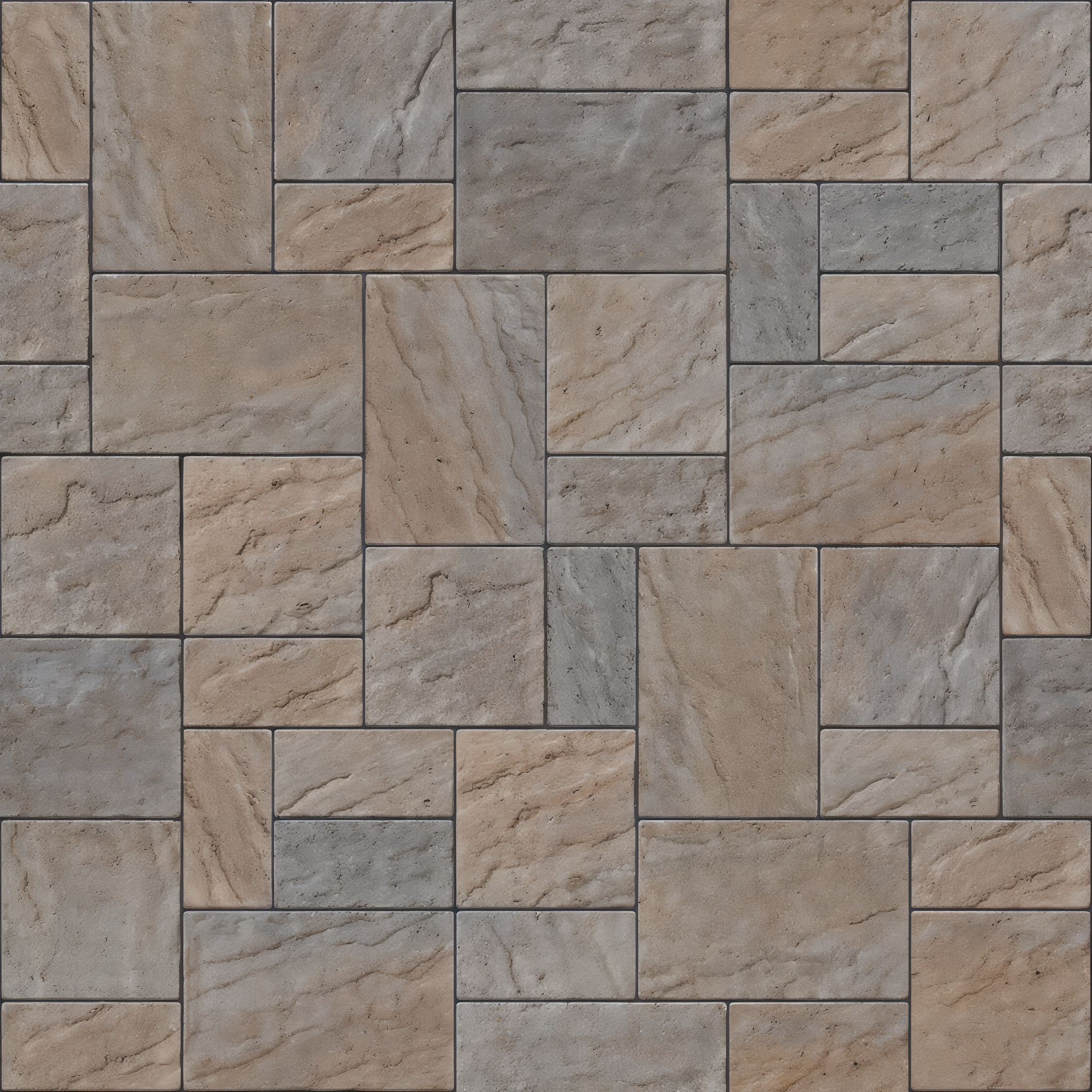 Eva Slate paver in Champlain Grey with a natural riven slate texture, modular size