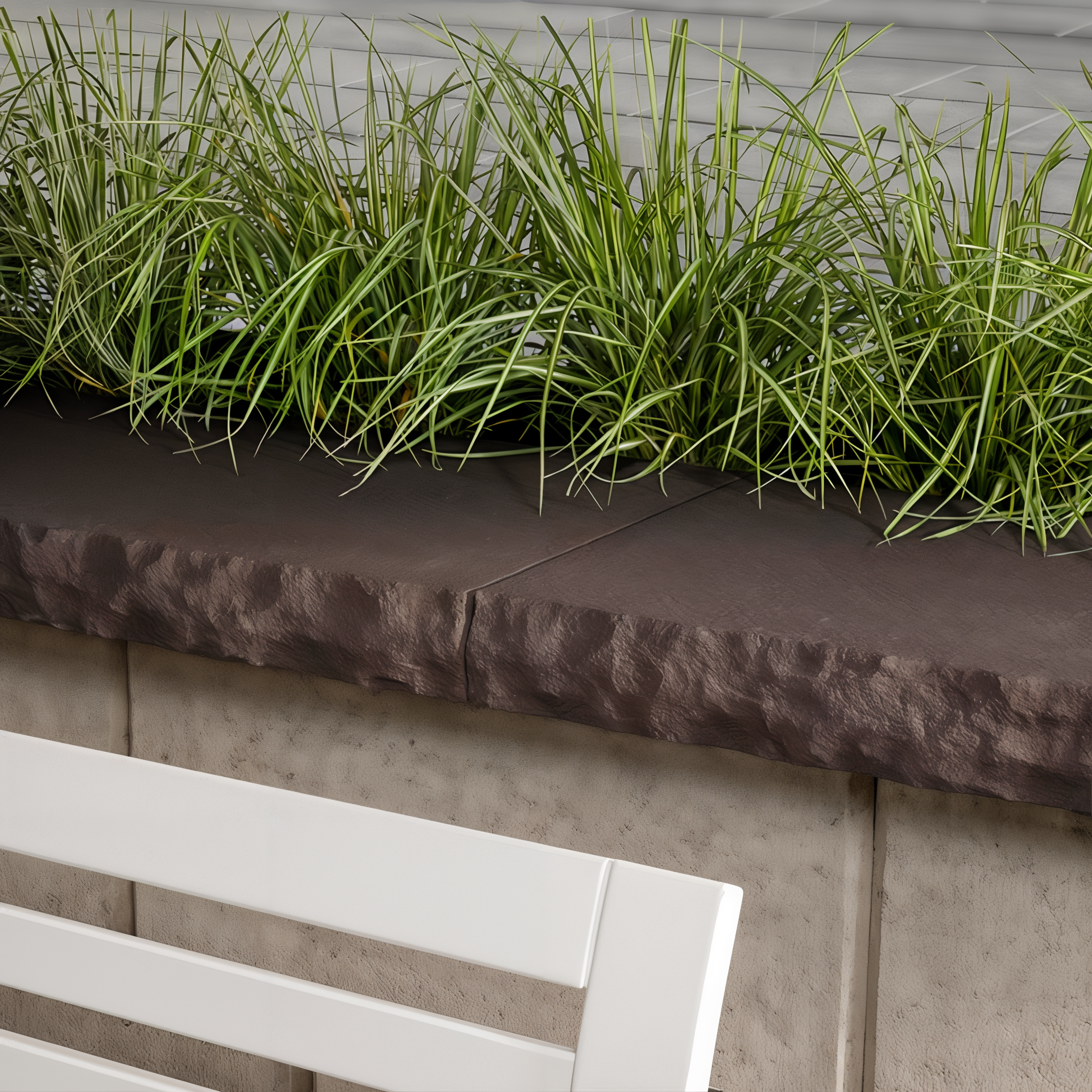 York Caps by Techo-Bloc in Chocolate Brown, Brushed Limestone KLEANBLOC