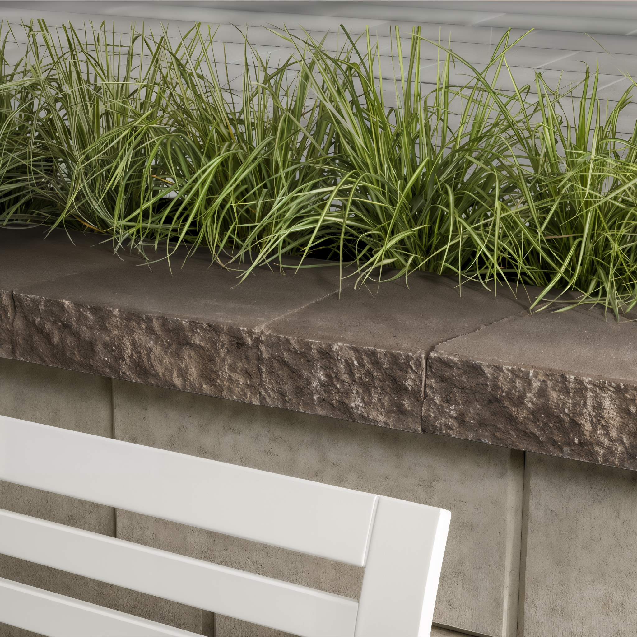 Architectural cap in Chestnut Brown with Shale Grey split modular finish.