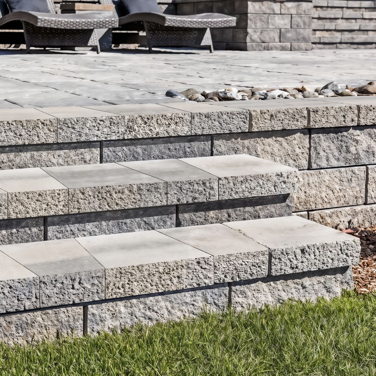 Architectural Cap in Shale Grey caps retaining walls and ste.