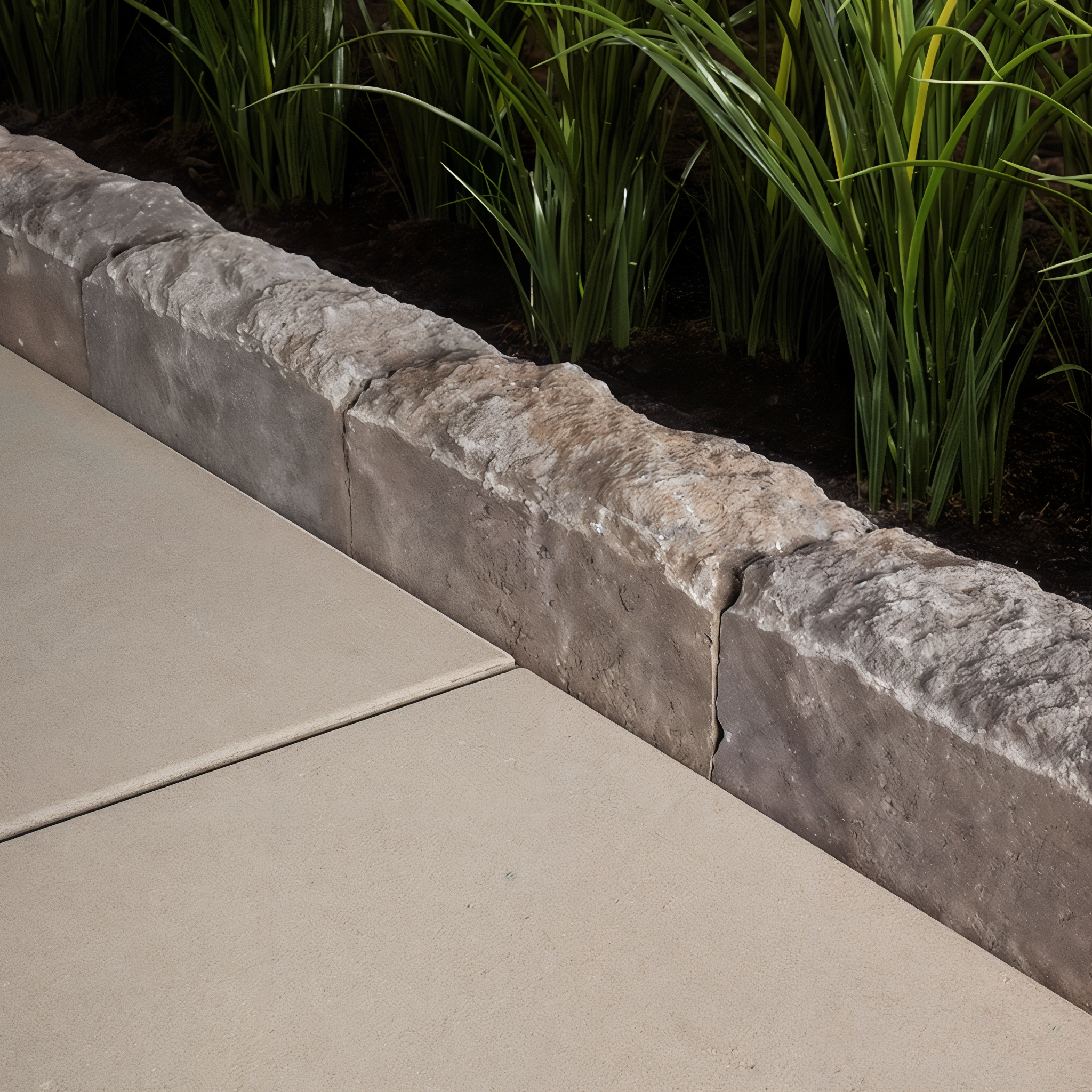 Avignon Edging Stone Champlain Grey Split Face garden border.