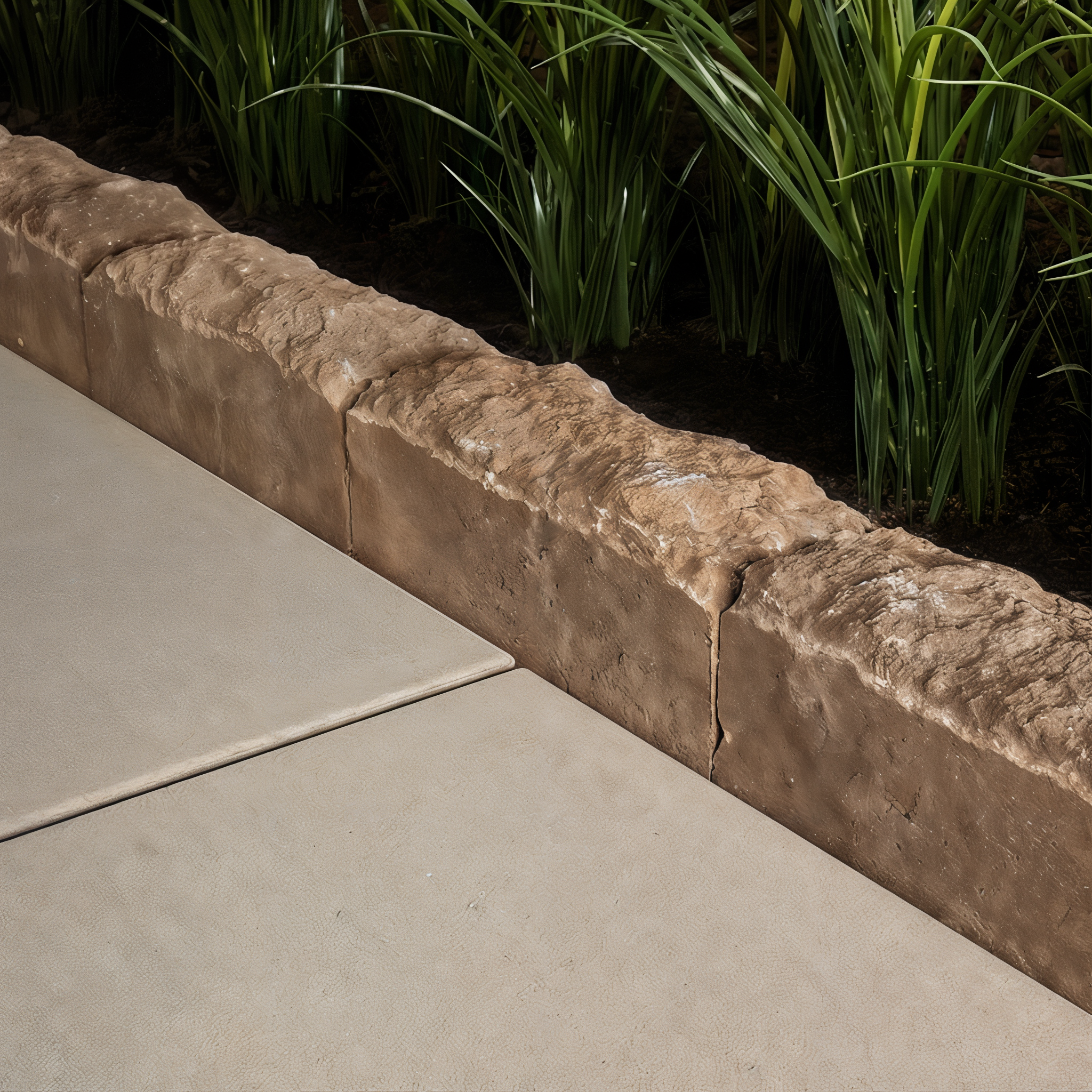 Avignon Edging Stone Chestnut Brown Split Face garden border.