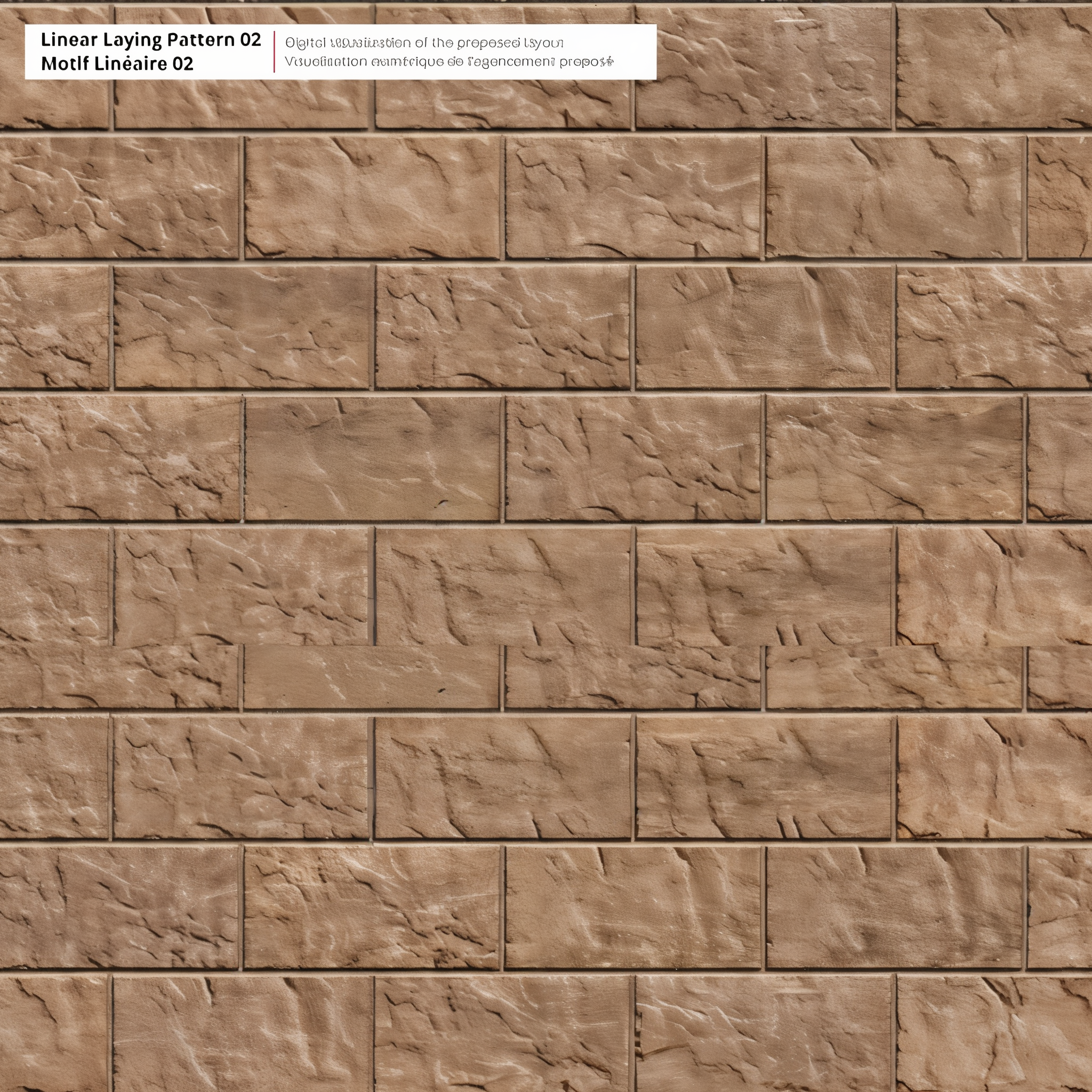 Blu HD2 pavers in Chestnut Brown slate finish, linear pattern 02, 6 x 13 inch