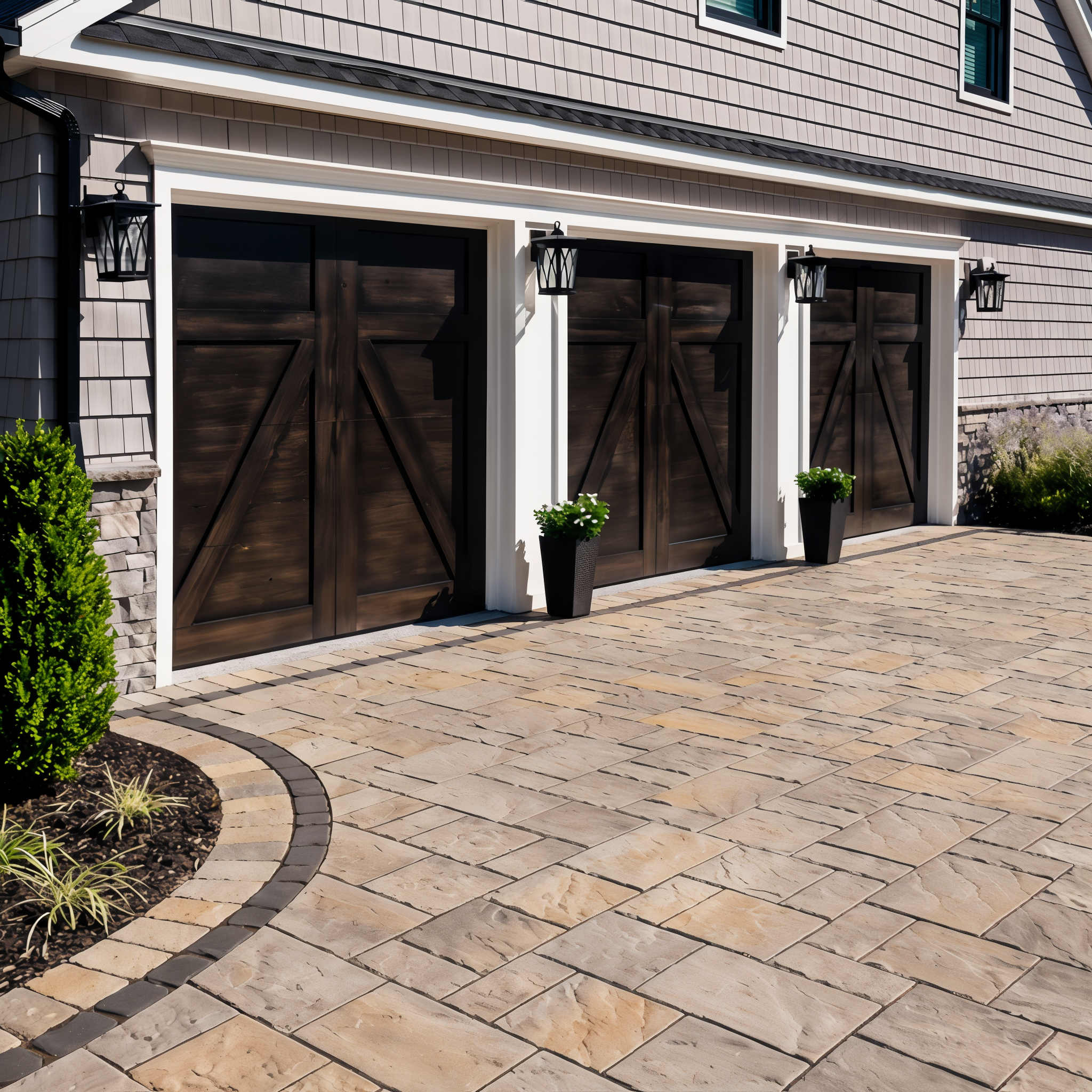 Blu 80 Slate paver in Sandlewood for an outdoor walkway, 6 x 13 inch