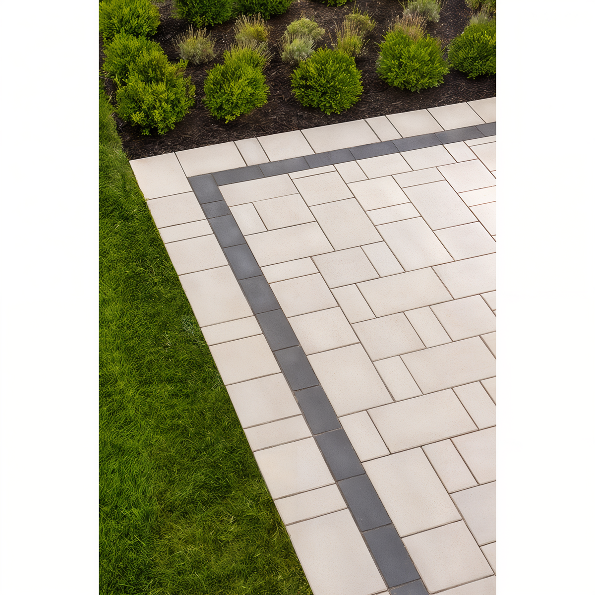 Blu 80 Smooth paver patio by Techo-Bloc in Beige Cream.