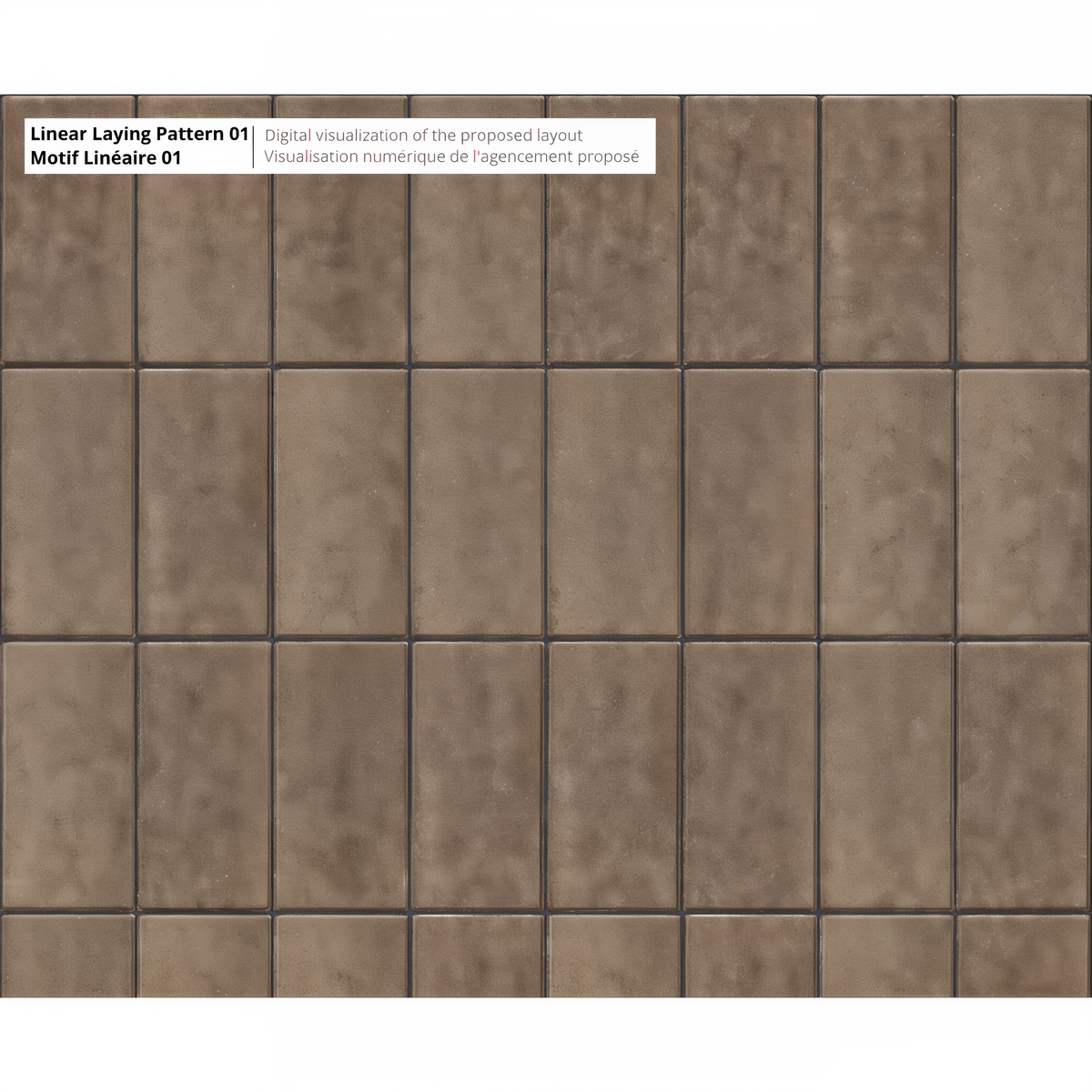 Blu 80 HD2 paver in Chestnut Brown shown in a linear laying pattern.