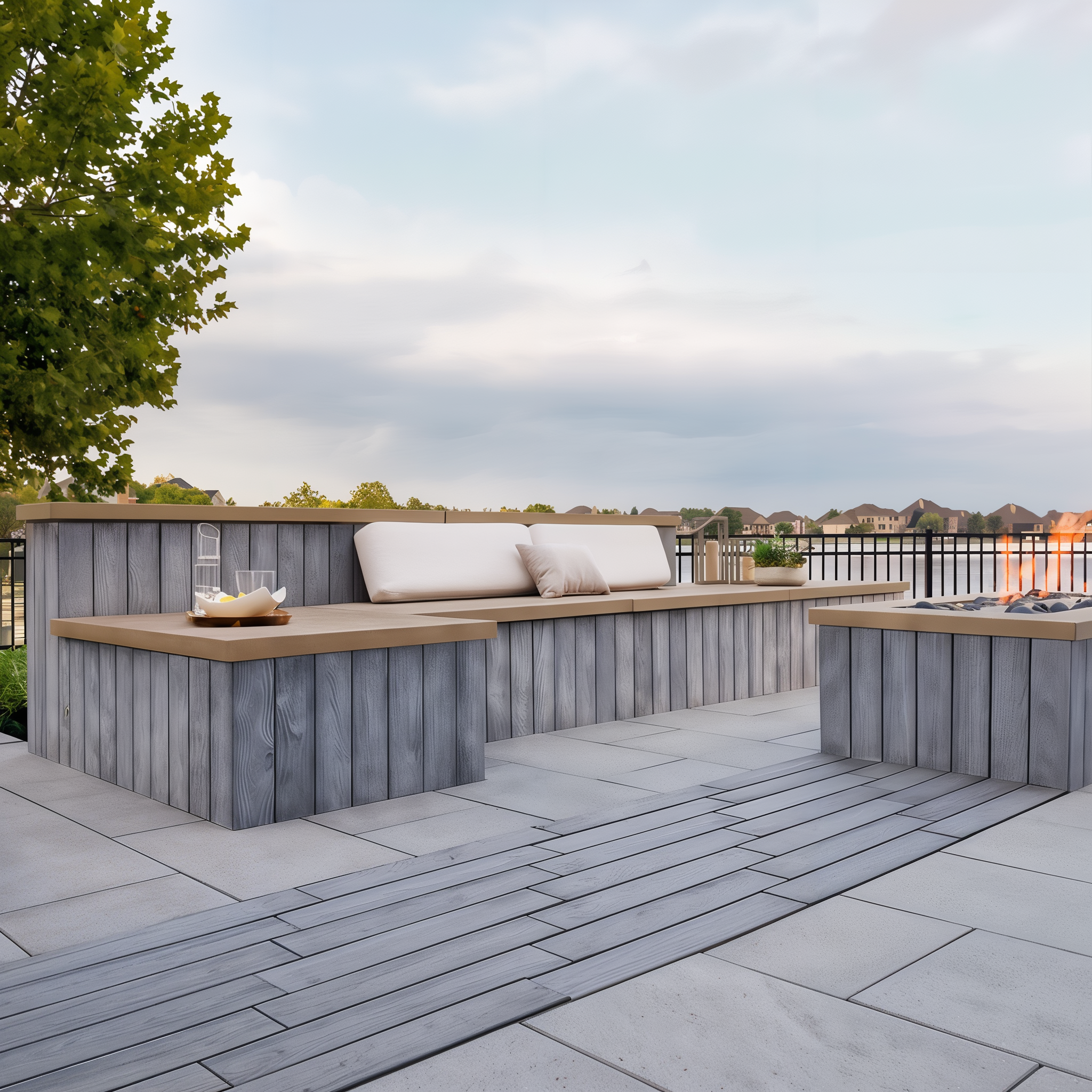 Outdoor patio featuring Borealis Riviera paver slabs, 10 x 30