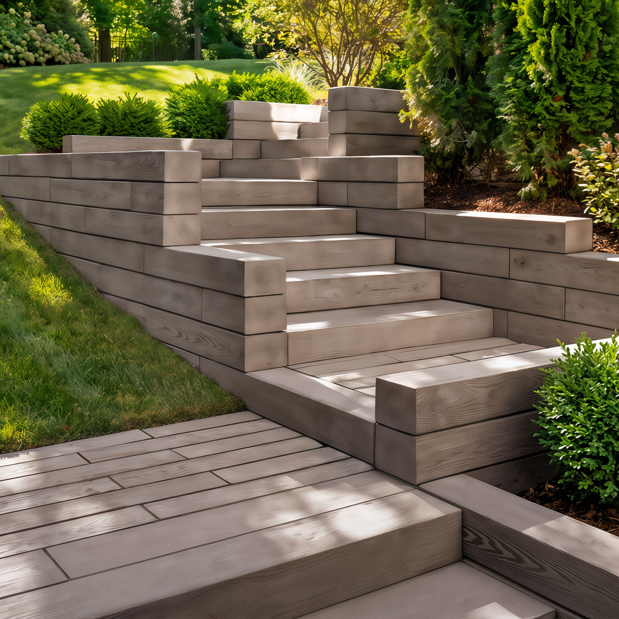 Borealis Steps construction paver, Smoked Pine wood single size
