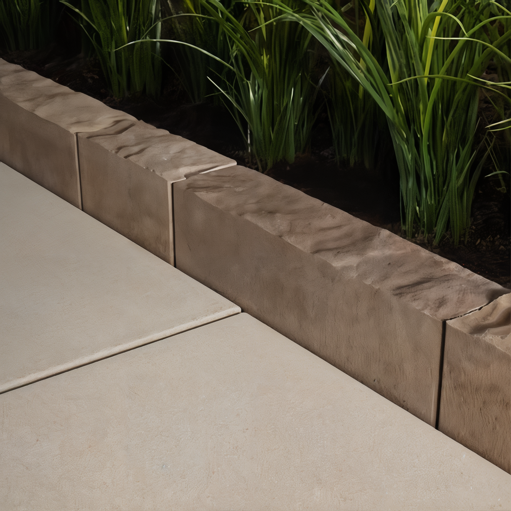 Brandon Edging Stone in Caffe Crema/Slate Modular Size #Caffè Crema / Slate#Modular Size