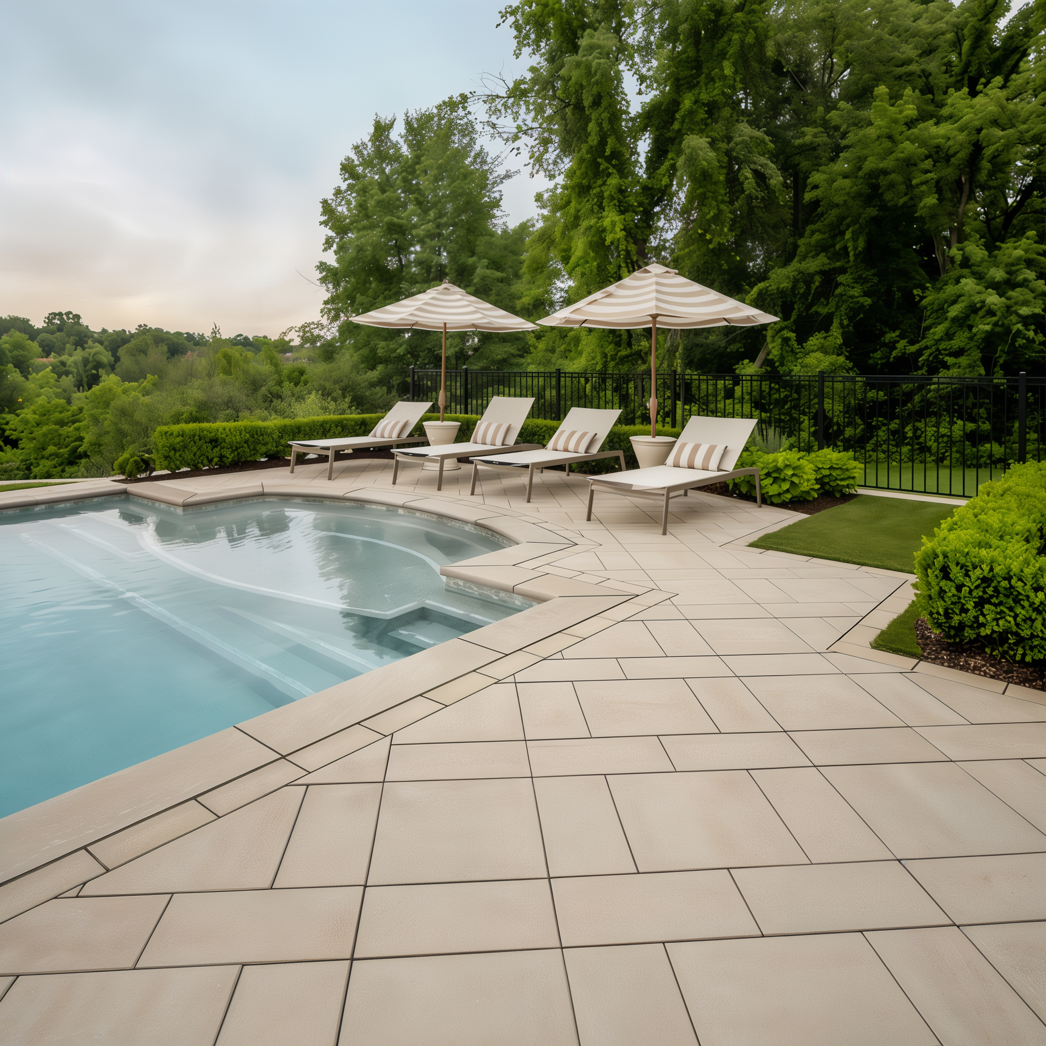 Beige Cream Bullnose Grande Cap poolside patio (Polished, Single Size) #Beige Cream / Polished#Single Size