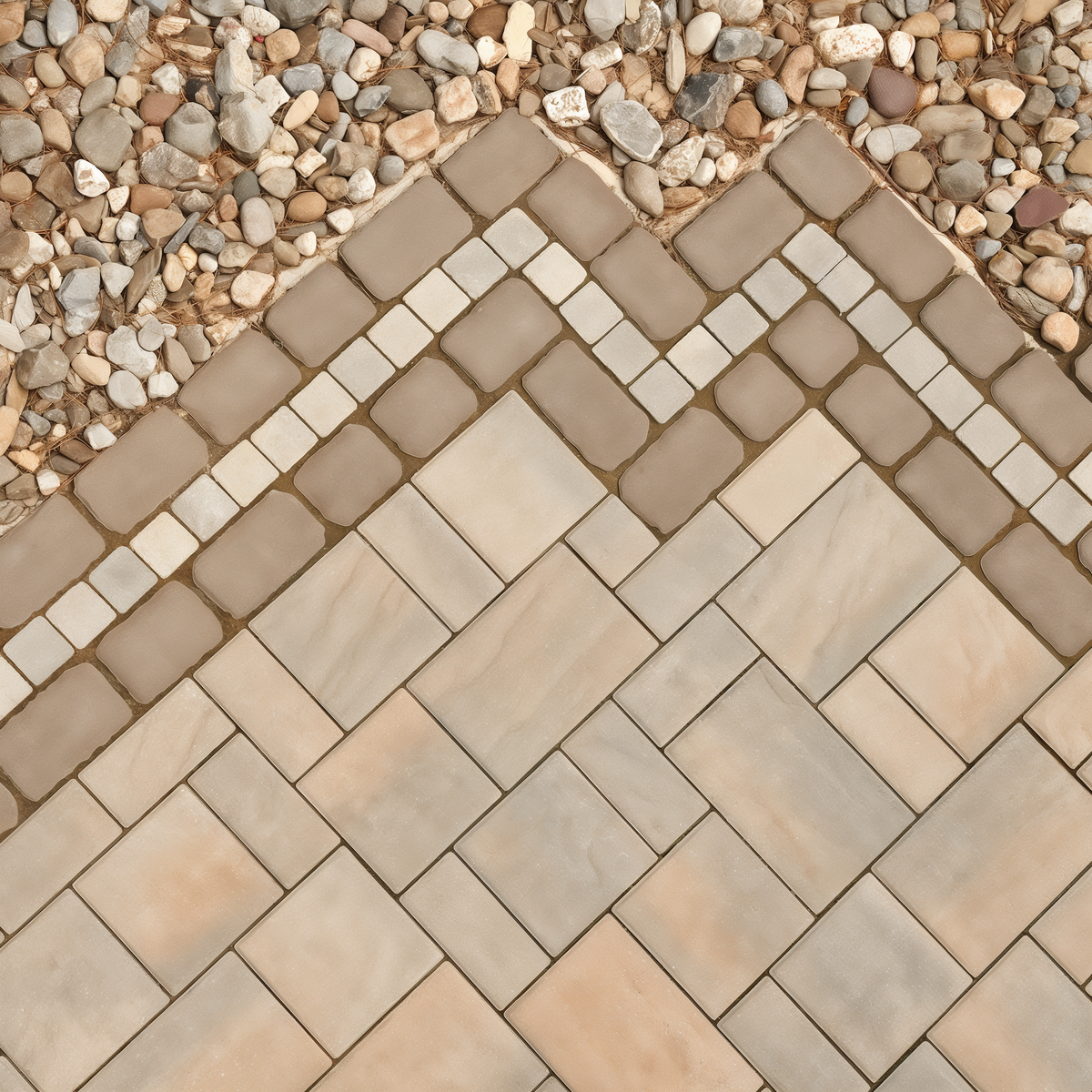 Eva Slate paver Champlain Grey patio detail with Slate textu.