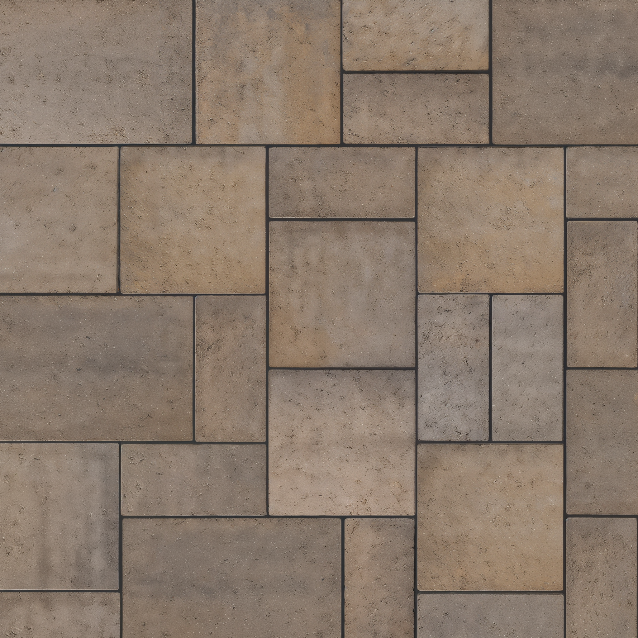 Eva Smooth paver in Champlain Grey, Onyx Black color and modular size.